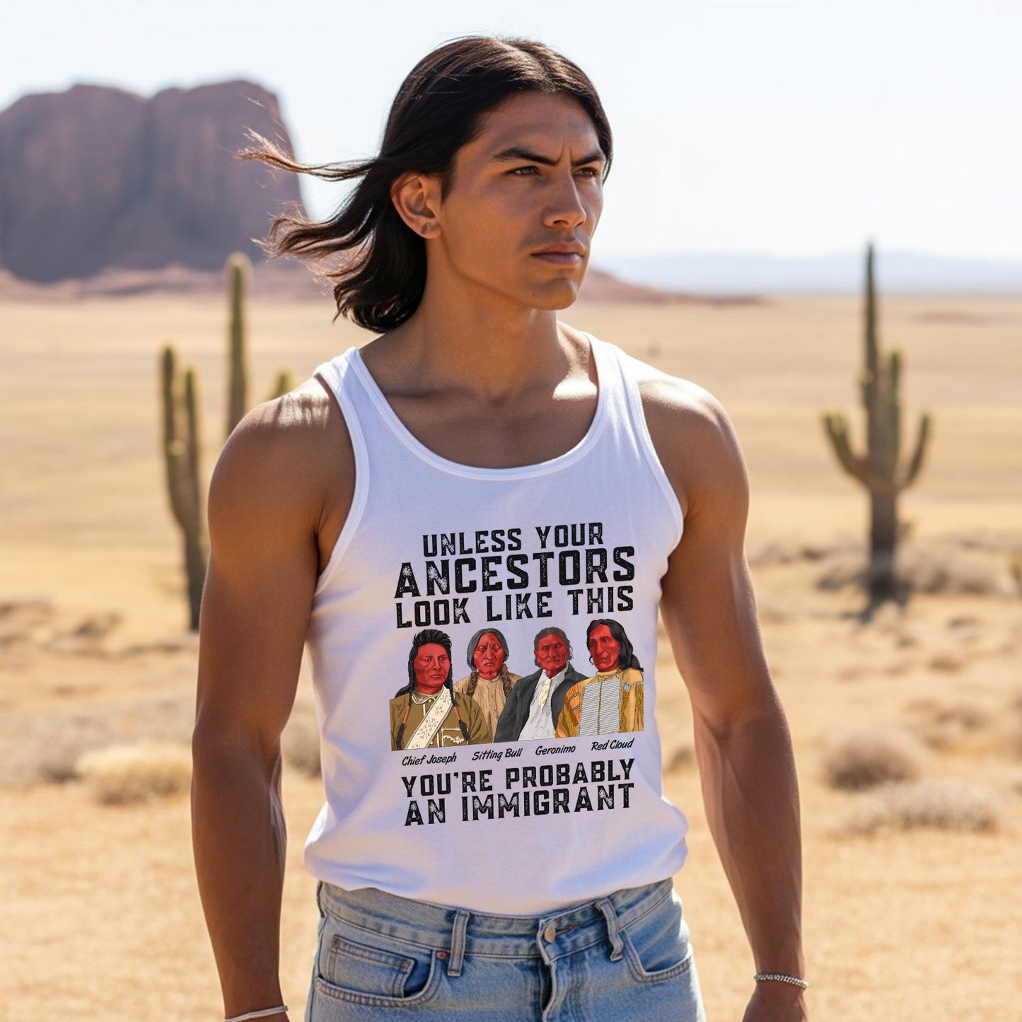 Unless Your Ancestors Look Like This You Probably Immigrant Unisex Tank Top