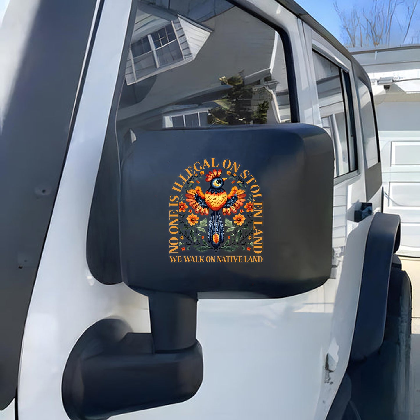Decal No One Is Illegal On Stolen Land - We Walk On Native Land