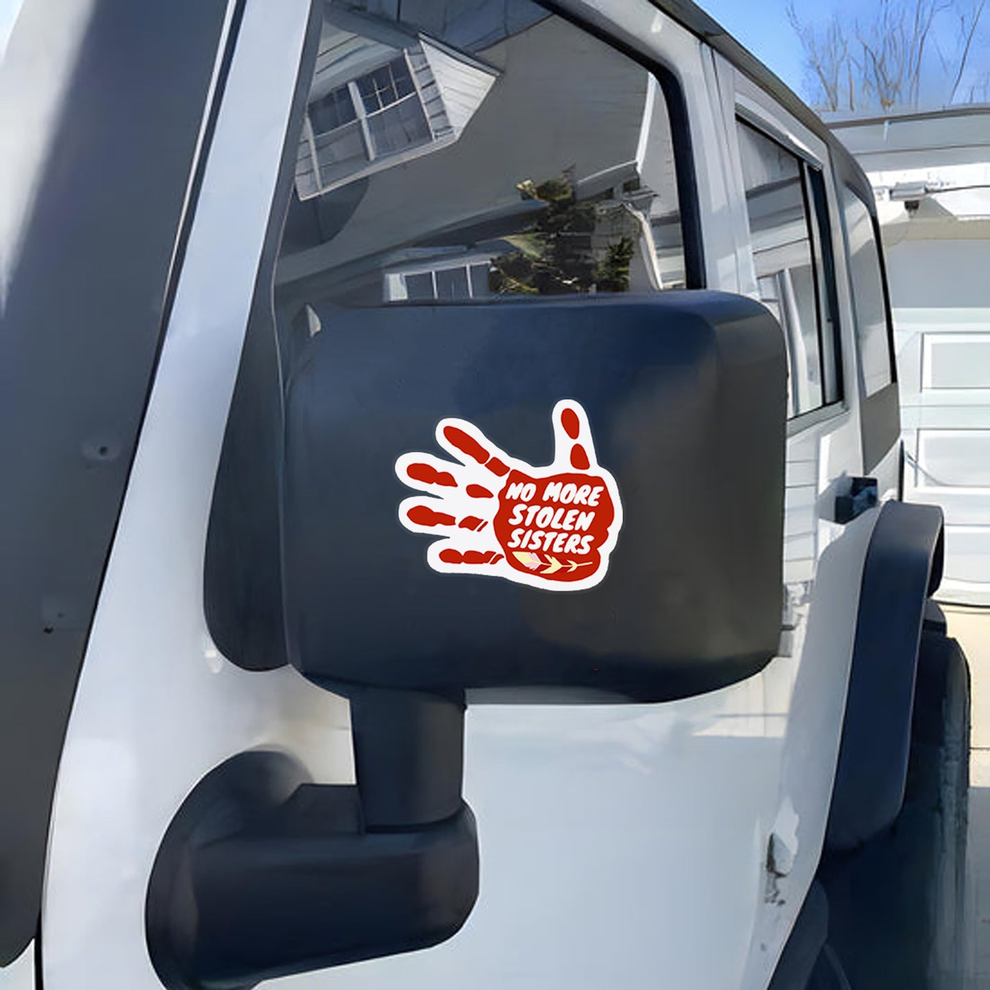 No More Stolen Sisters Car Decal - MMIW Awareness Red Hand Sticker