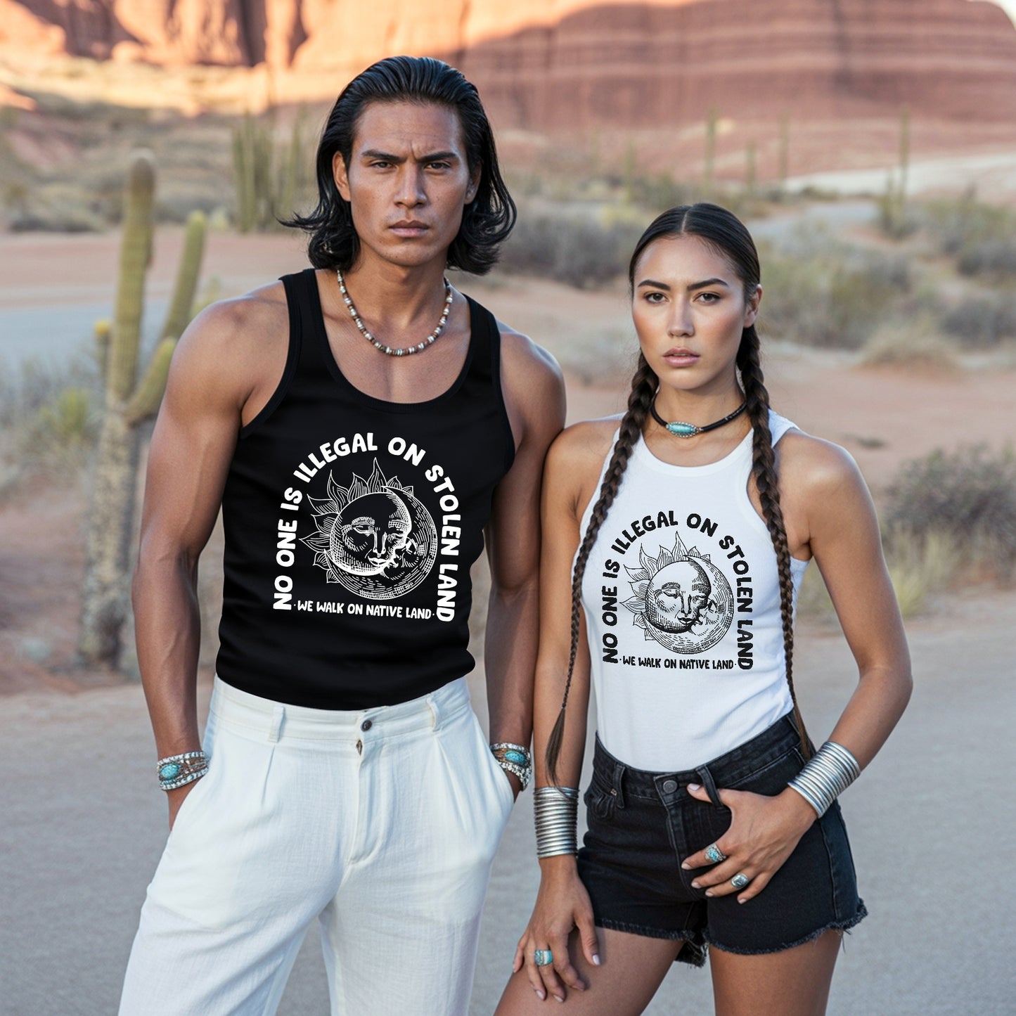 No One Is Illegal On Stolen Land Freedom Equality Statement Unisex Tank Top
