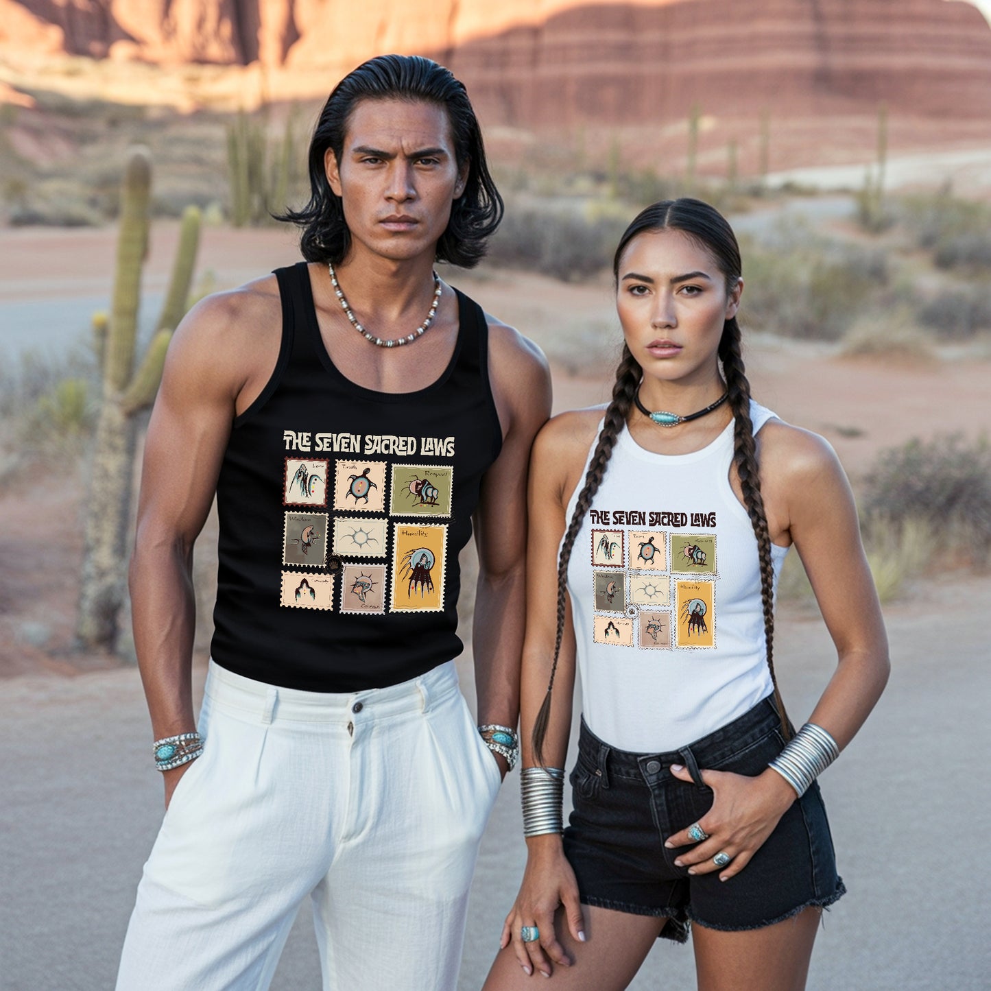 The Seven Sacred Teachings - Spirit Animal Graphic Unisex Tank Top