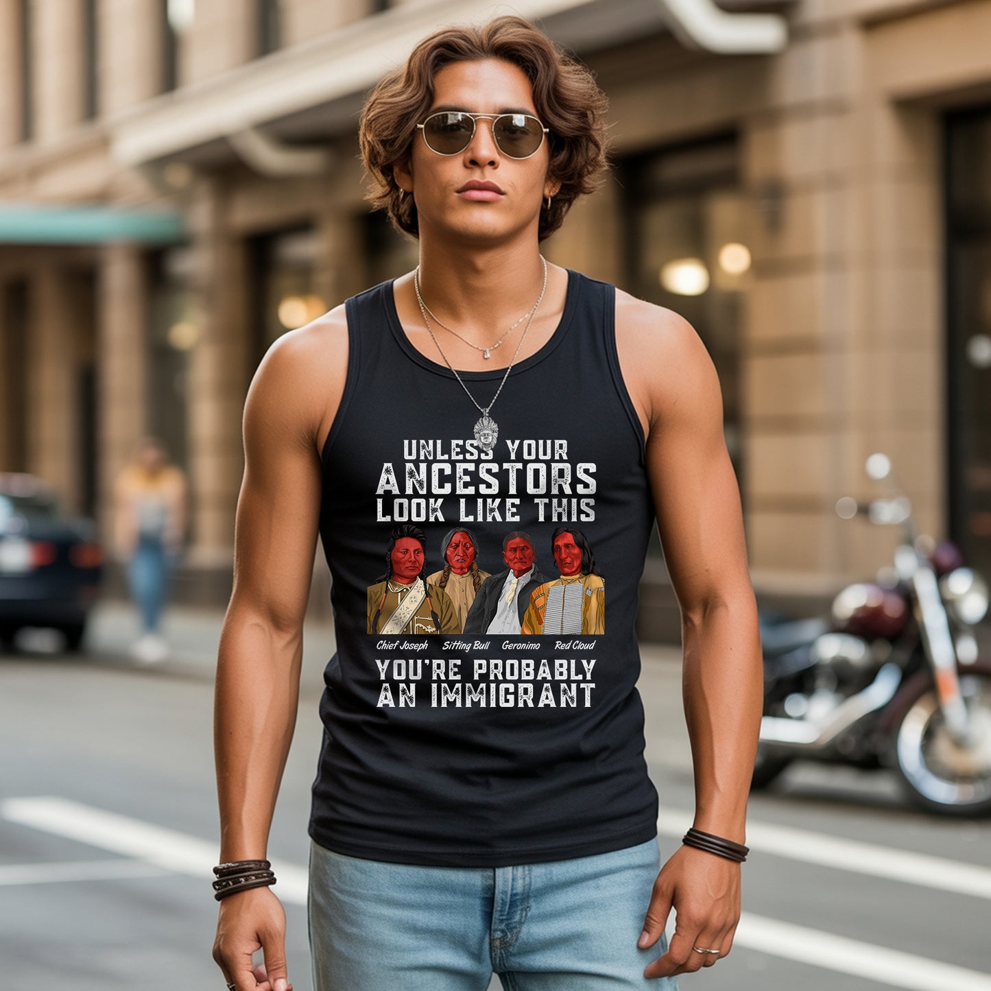 Unless Your Ancestors Look Like This You Probably Immigrant Unisex Tank Top
