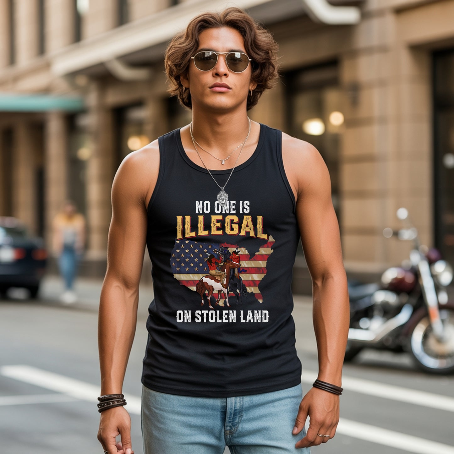 No One Is Illegal On Stolen Land Unisex Tank Top