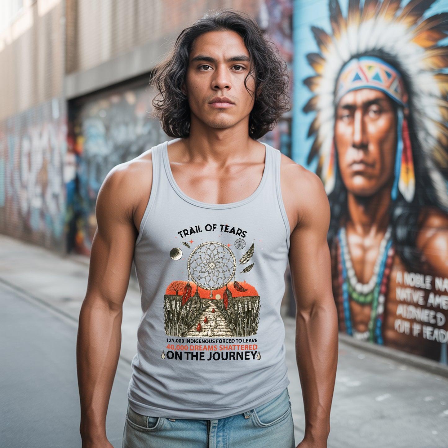 Trail Of Tears - 125000 Indigenous Forced To Leave 40000 Dreams Shattere Unisex Tank Top