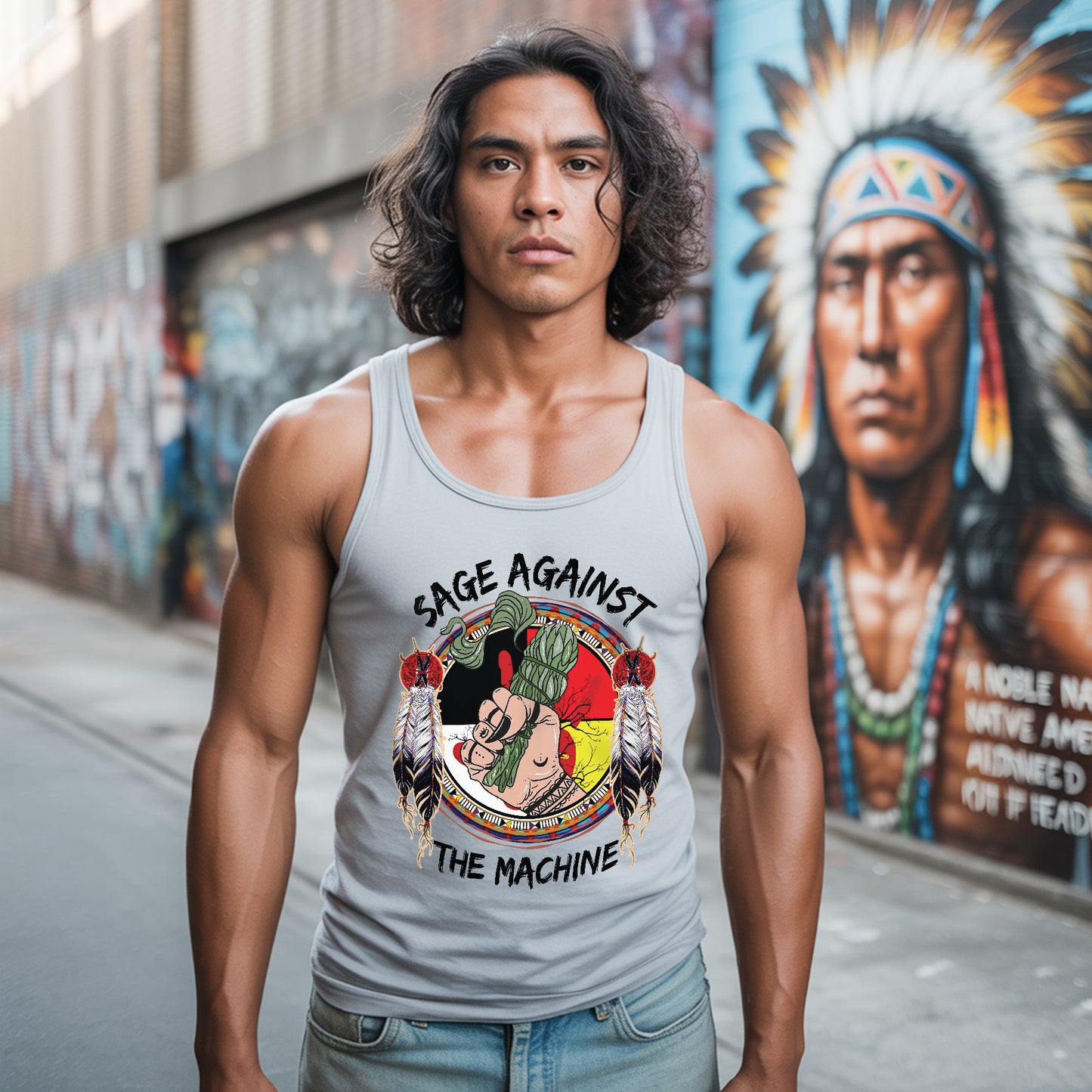 Sage Against The Machine Indigenous Power Unisex Tank Top