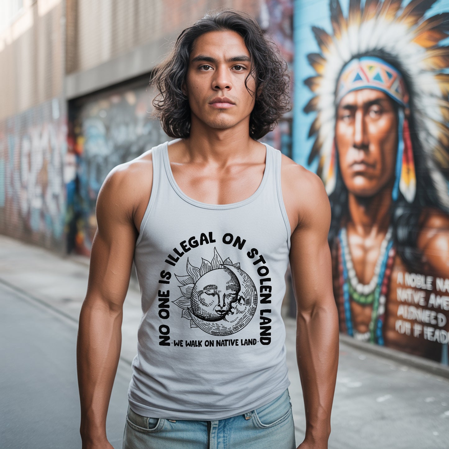 No One Is Illegal On Stolen Land Freedom Equality Statement Unisex Tank Top