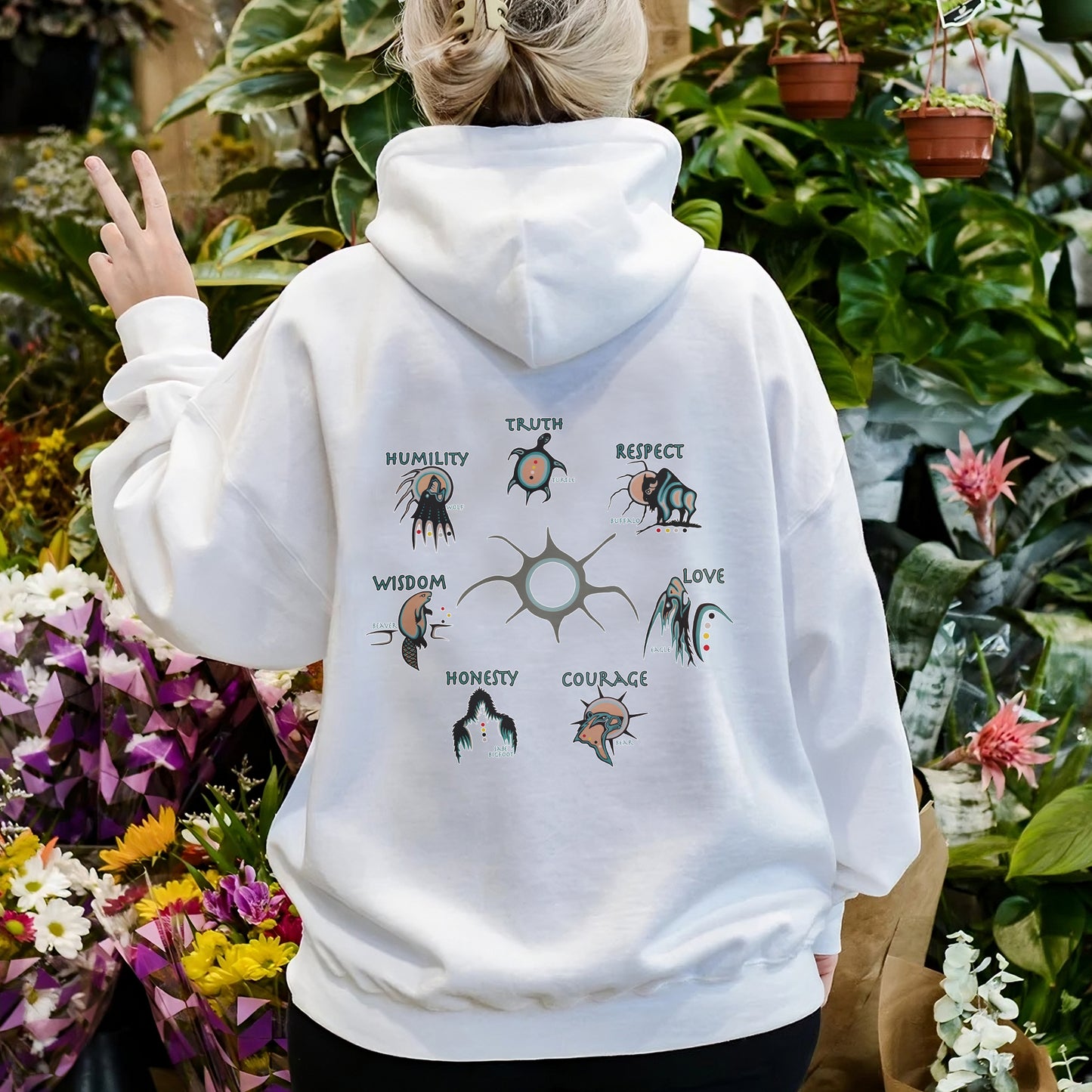 The Seven Sacred Laws Native American Indigenous Culture Unisex - Two sides - T-Shirt/T-Shirt V-Neck/Hoodie/Sweatshirt