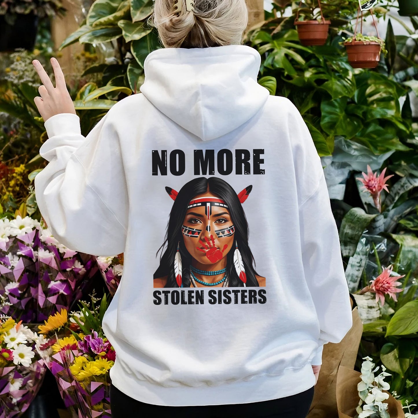 No More Stolen Sisters Indigenous Unisex - Two sides - T-Shirt/T-Shirt V-Neck/Hoodie/Sweatshirt