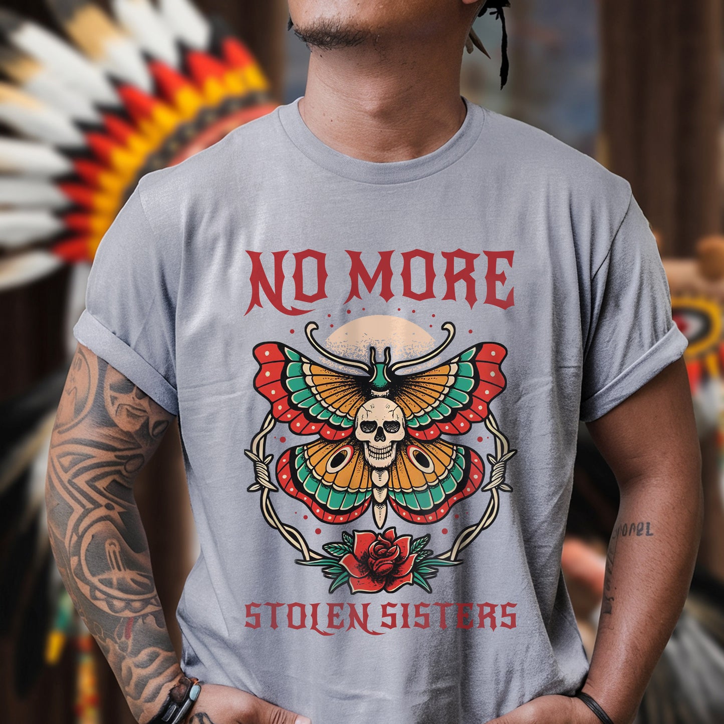 No More Stolen Sisters Butterfly Skun - MMIW Unisex T-Shirt/Hoodie/V-Neck/Sweatshirt