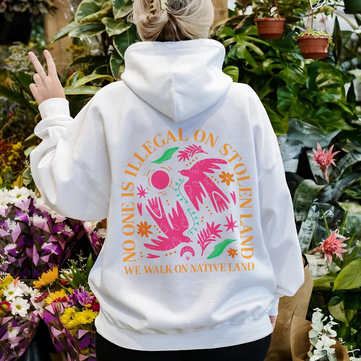 NO ONE IS ILLEGAL ON STOLEN LAND. WE WALK ON NATIVE LAND - One sides - Unisex T-Shirt/Hoodie/Sweatshirt
