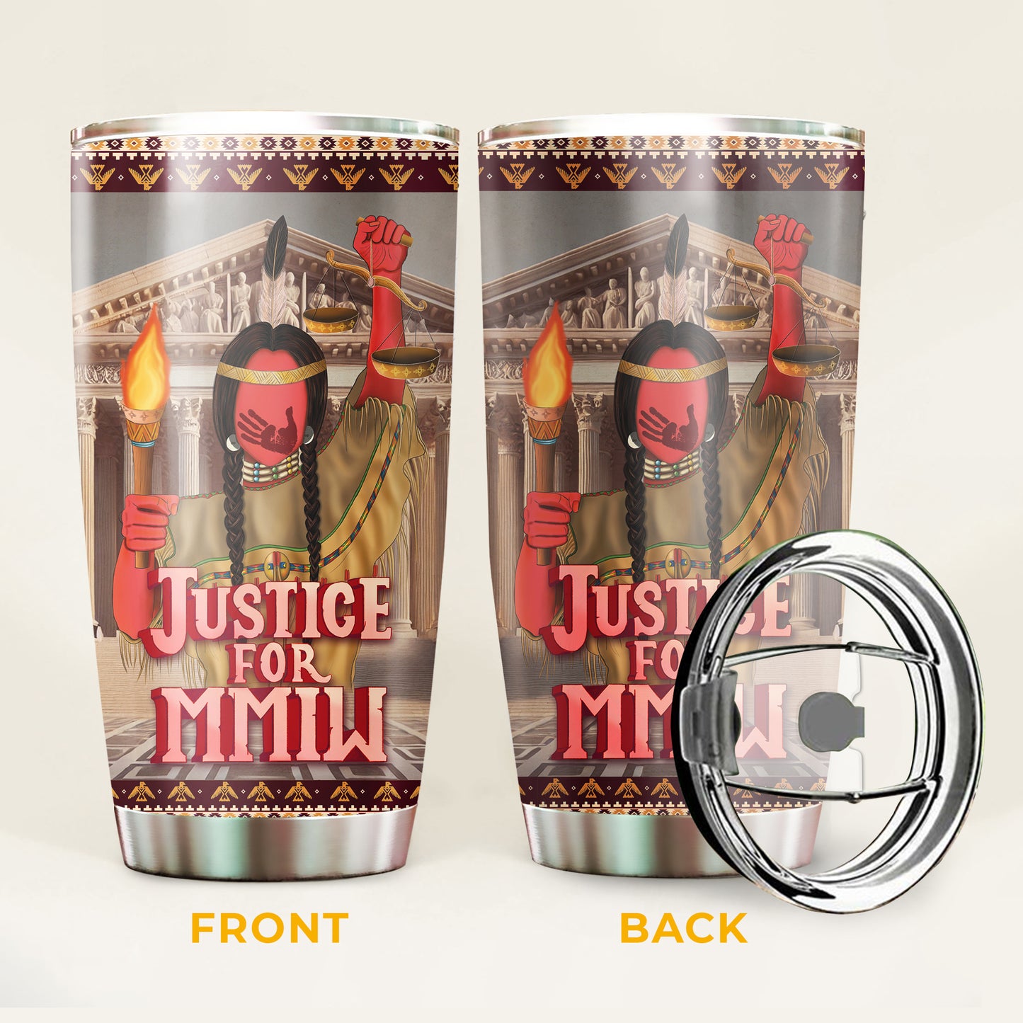 Justice For MMIW - Native American Stainless Steel Tumbler 020