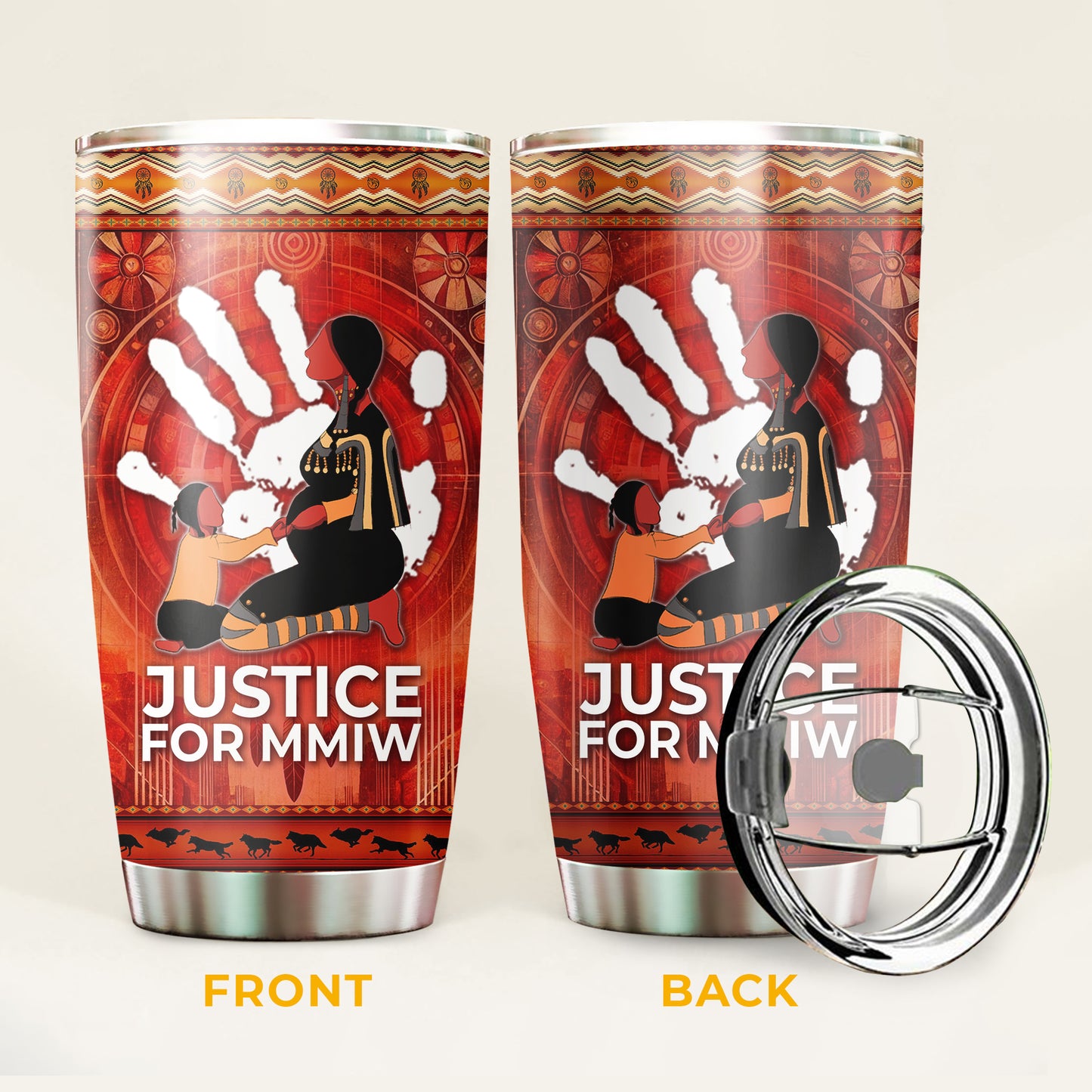 Justice For MMIW - Native American Stainless Steel Tumbler 015