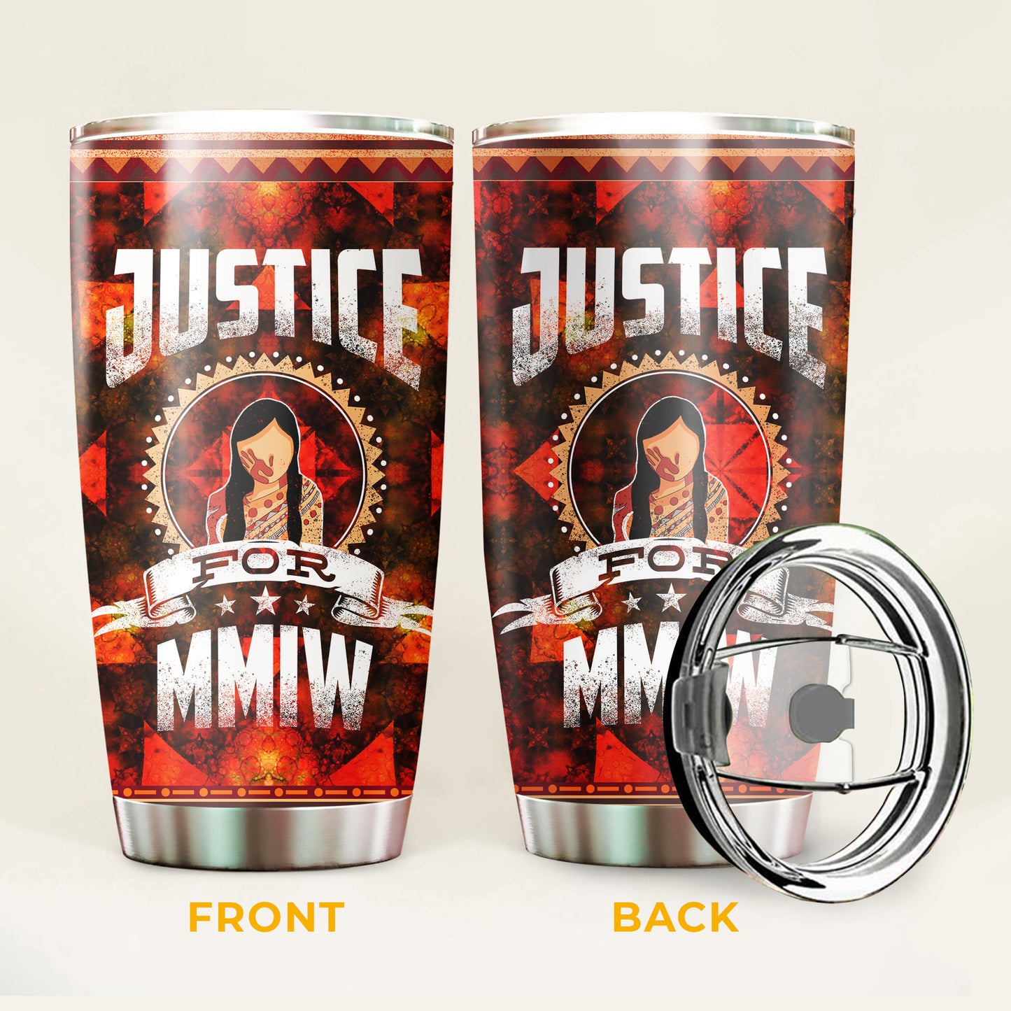 Justice For MMIW - Native American Stainless Steel Tumbler 016