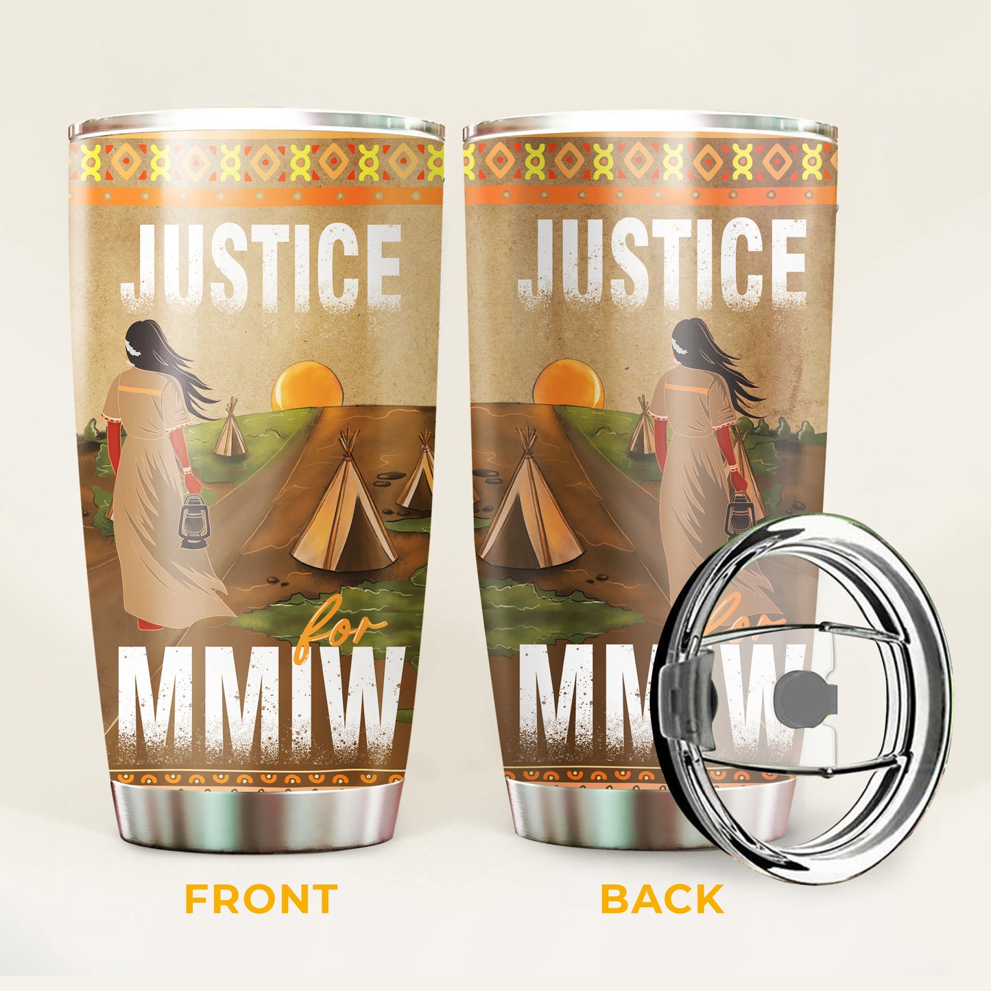 Justice For MMIW - Native American Stainless Steel Tumbler 008