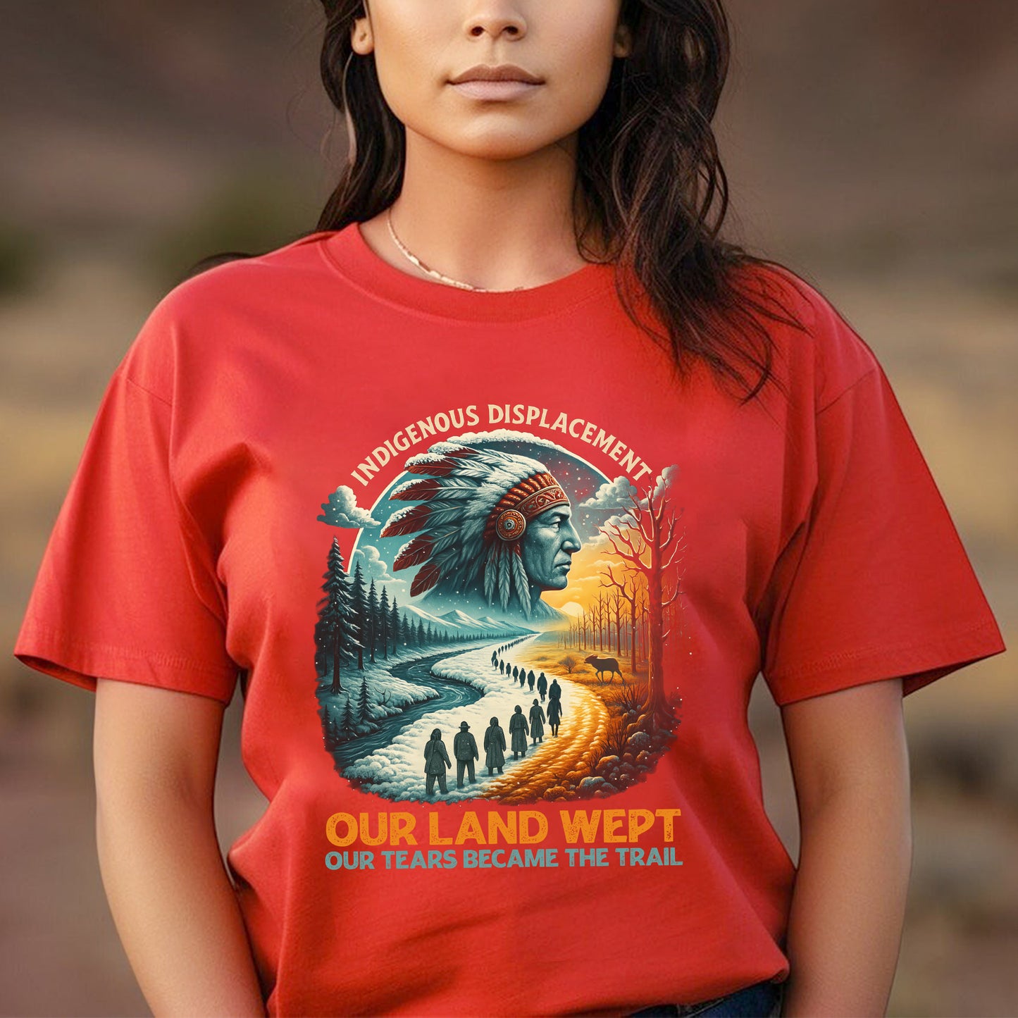 Indigenous Displacement - Our Land Wept Our Tears Became The Trail Unisex T-Shirt/Hoodie/Sweatshirt