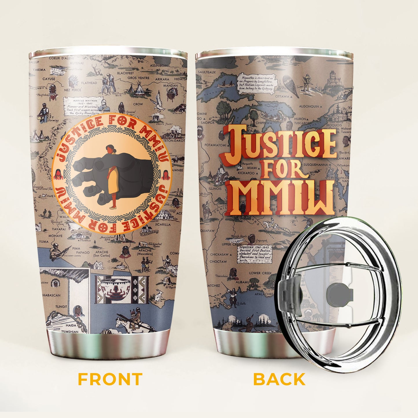 Justice For MMIW - Native American Stainless Steel Tumbler 006