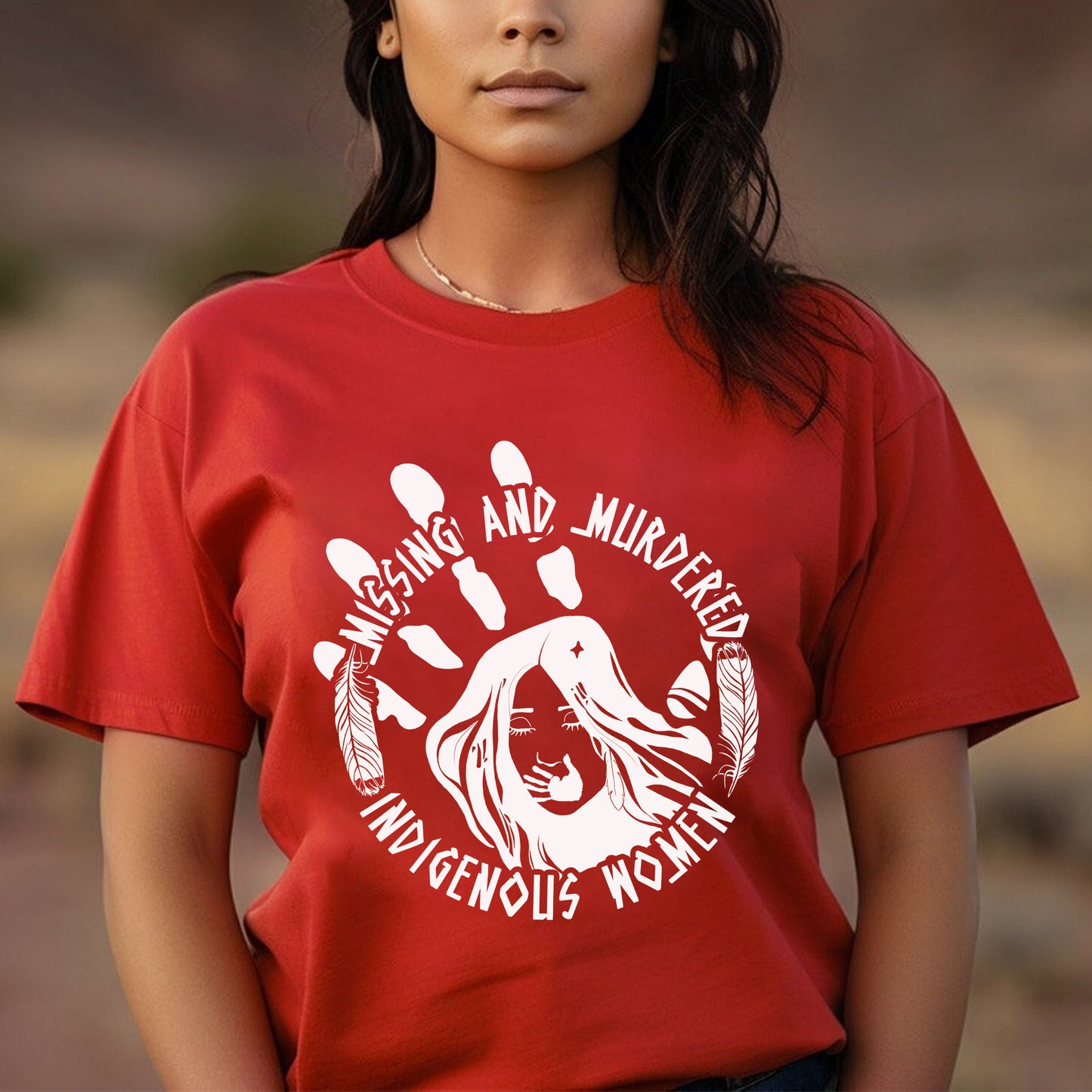 Missing and Murdered Indigenous Women WC22 - Red Hand Unisex T-Shirt/T-Shirt V-Neck/Hoodie/Sweatshirt