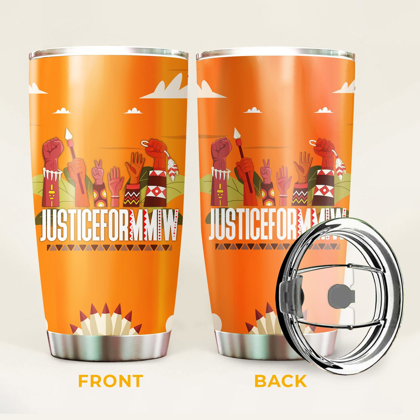 Justice For MMIW - Native American Stainless Steel Tumbler 011
