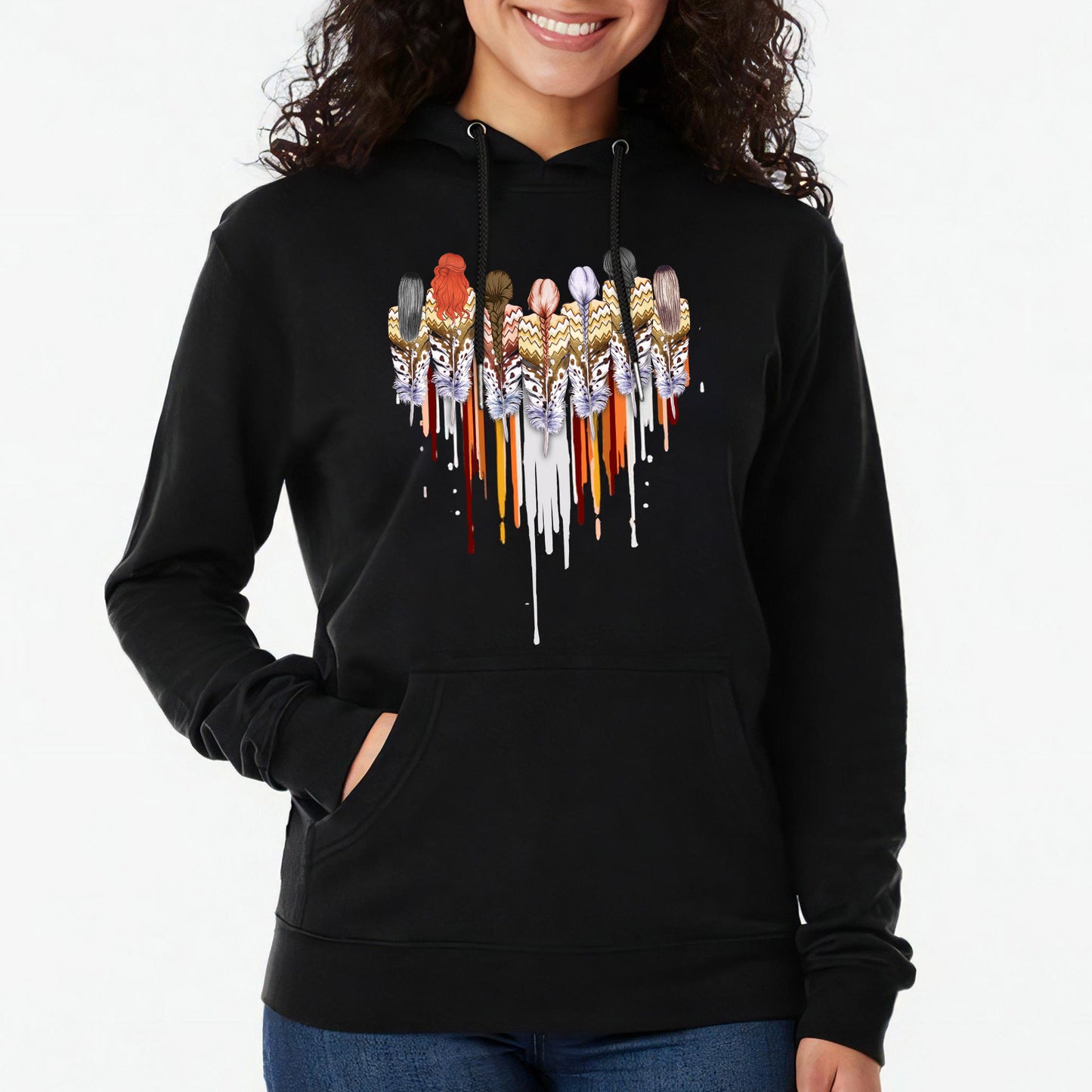Native American Women Feather Heart Unisex T-Shirt/T-Shirt V-Neck/Hoodie/Sweatshirt
