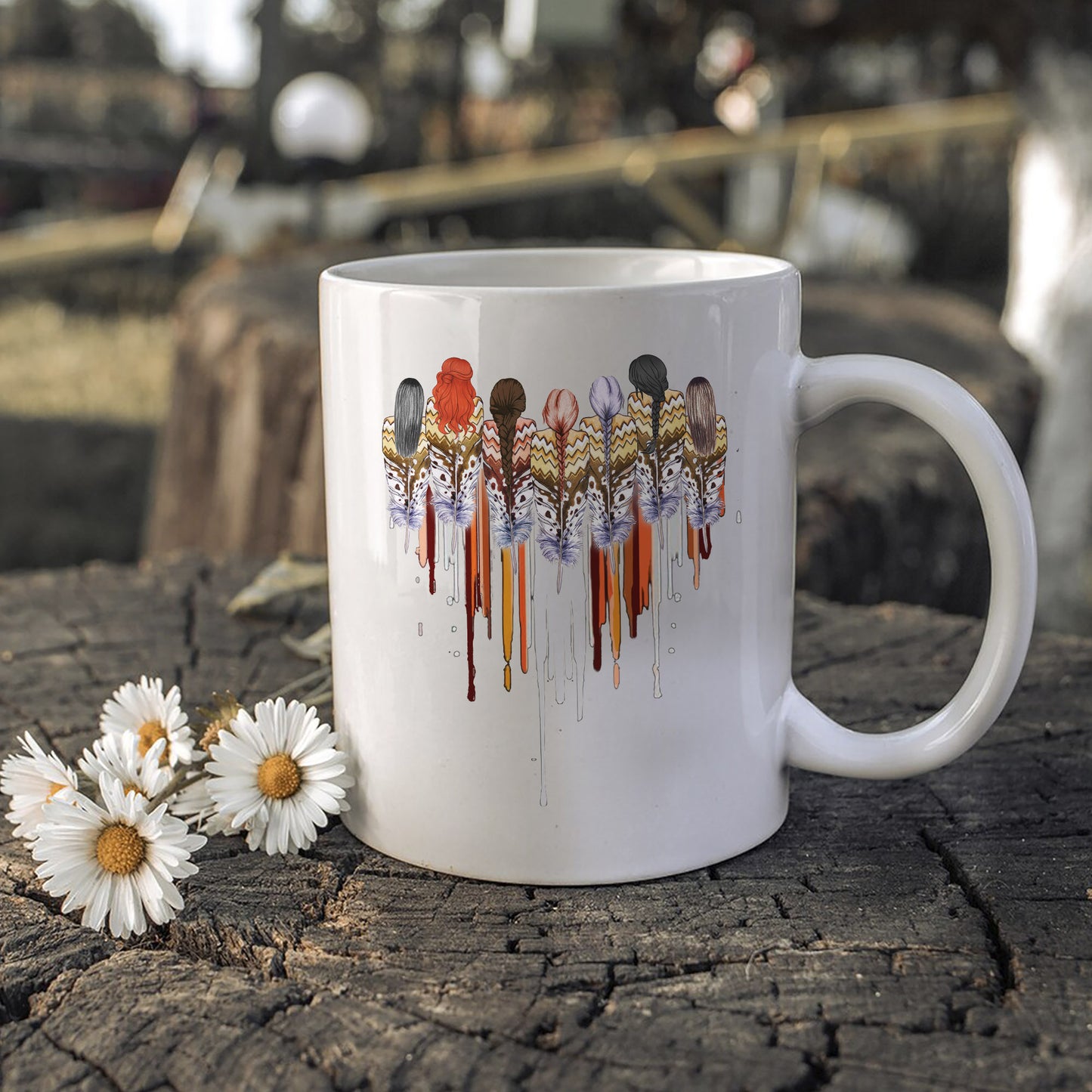 MMIW Women Together Feather Heart Ceramic Coffee Mug