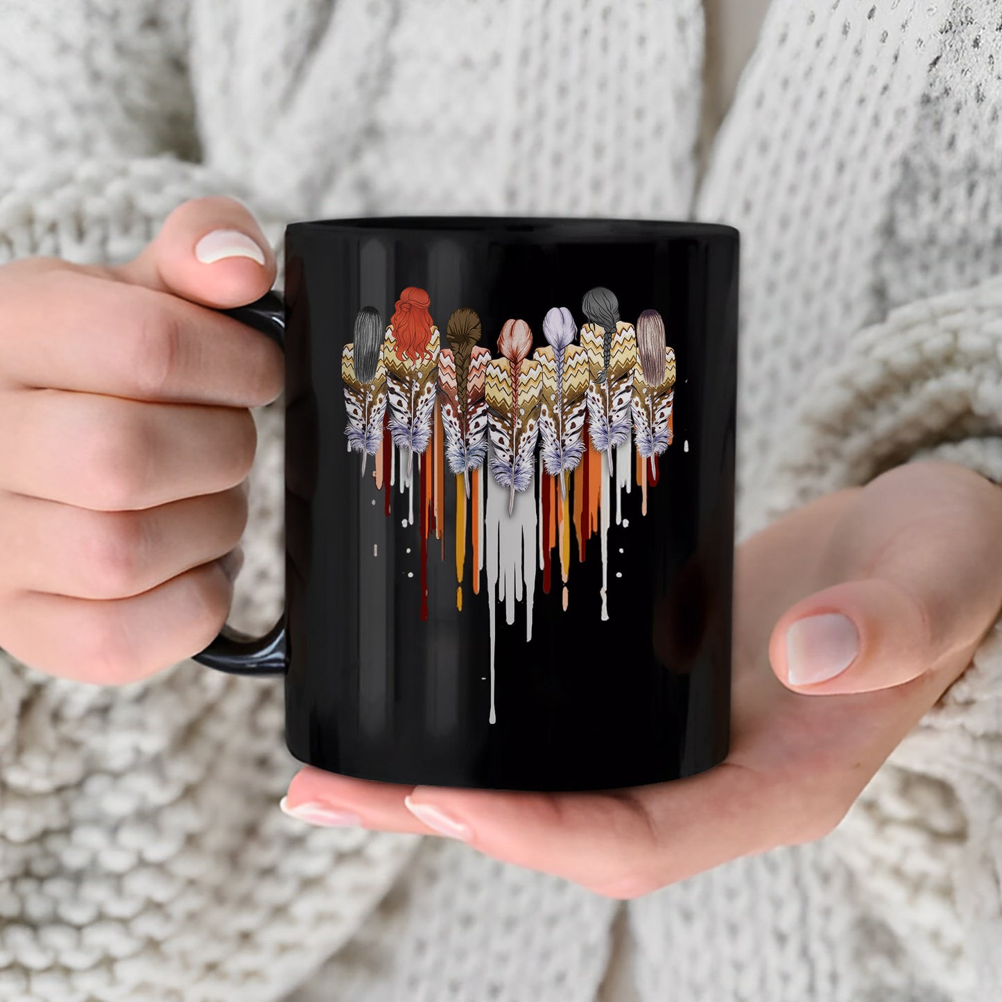 MMIW Women Together Feather Heart Ceramic Coffee Mug