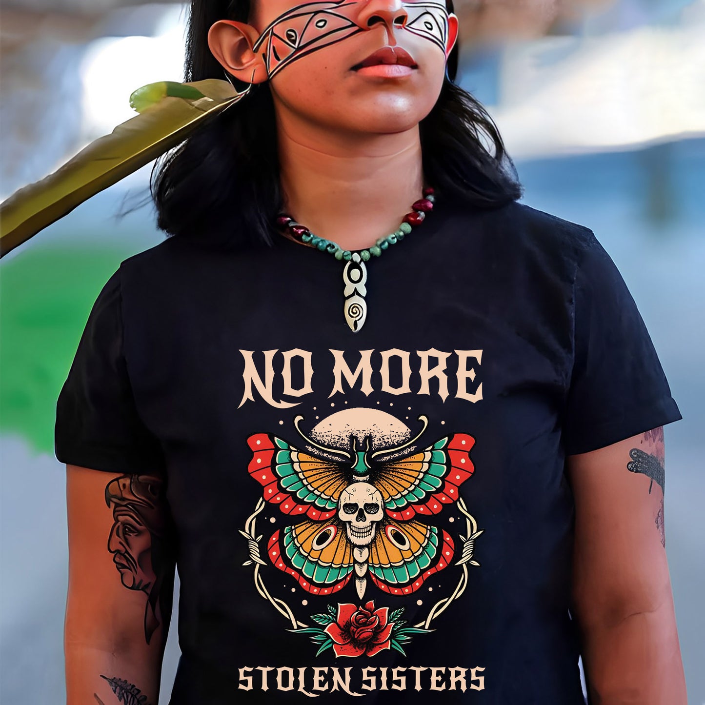 No More Stolen Sisters Butterfly Skun - MMIW Unisex T-Shirt/Hoodie/V-Neck/Sweatshirt