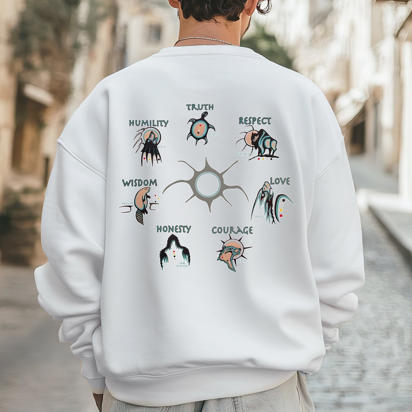 The Seven Sacred Laws Native American Indigenous Culture Unisex - Two sides - T-Shirt/T-Shirt V-Neck/Hoodie/Sweatshirt