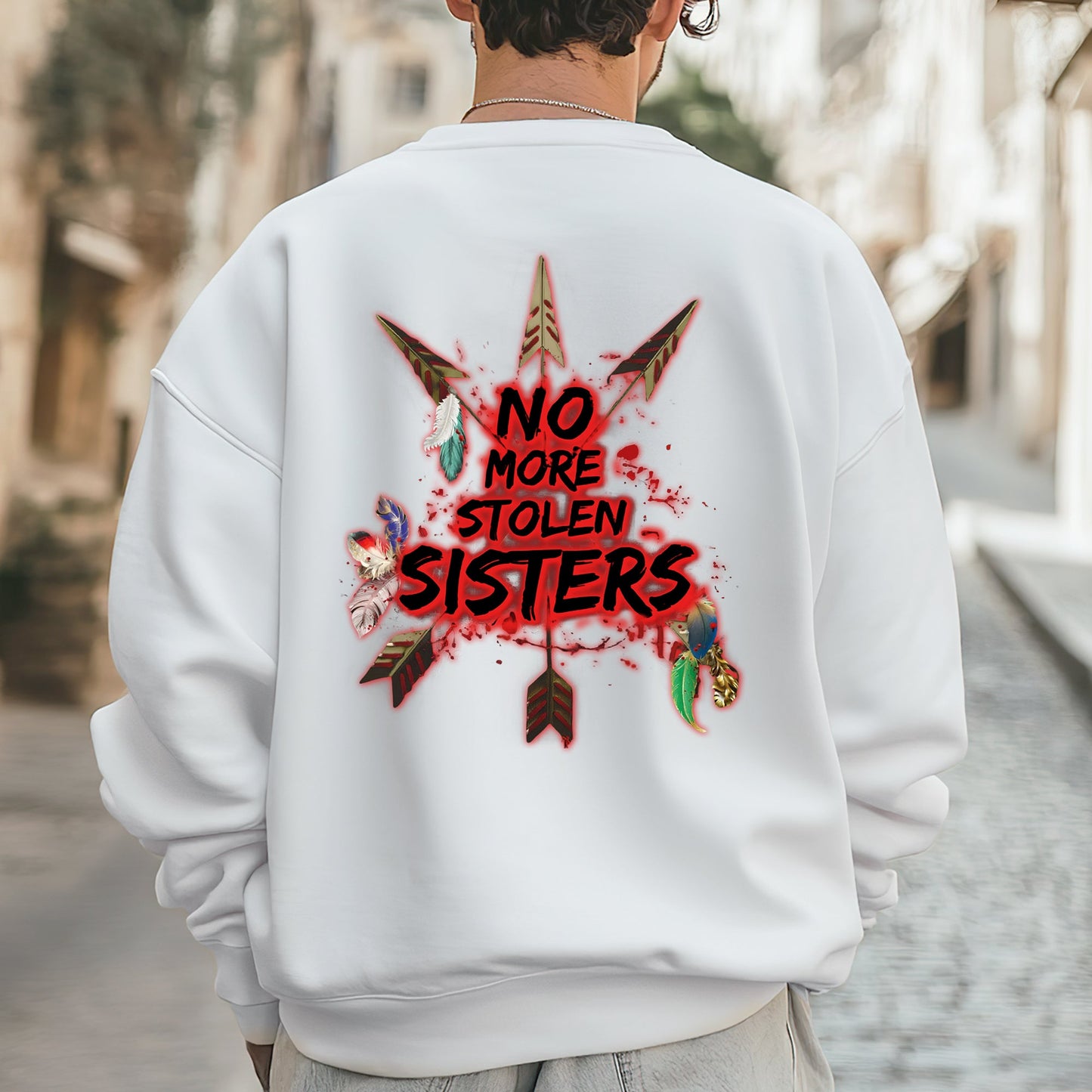 No More Stolen Sisters Red Hand Arrows - Two Sides - MMIW Unisex T-shirt/Hoodie/V-Neck/Sweatshirt