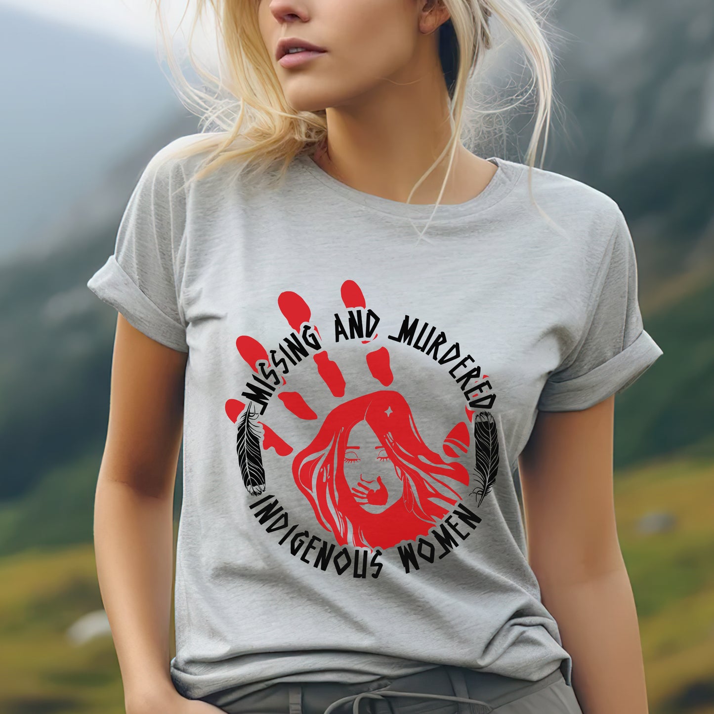 Missing and Murdered Indigenous Women WC22 - Red Hand Unisex T-Shirt/T-Shirt V-Neck/Hoodie/Sweatshirt