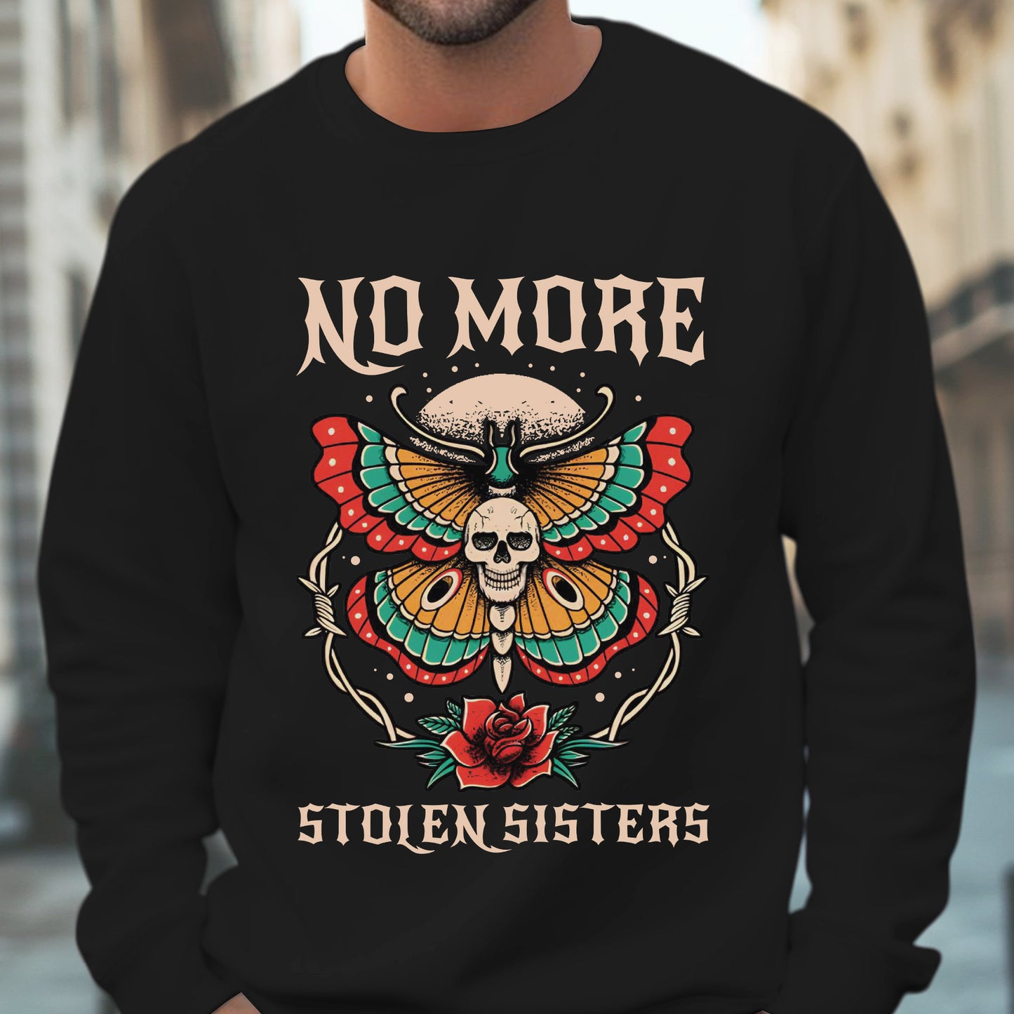 No More Stolen Sisters Butterfly Skun - MMIW Unisex T-Shirt/Hoodie/V-Neck/Sweatshirt