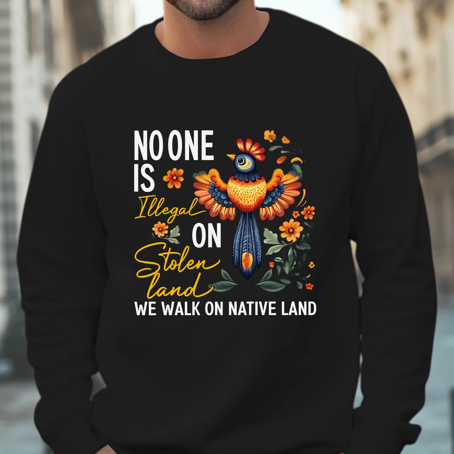 NO ONE IS ILLEGAL ON STOLEN LAND. WE WALK ON NATIVE LAND 24 - One sides - Unisex T-Shirt/T-Shirt V-Neck/Hoodie/Sweatshirt