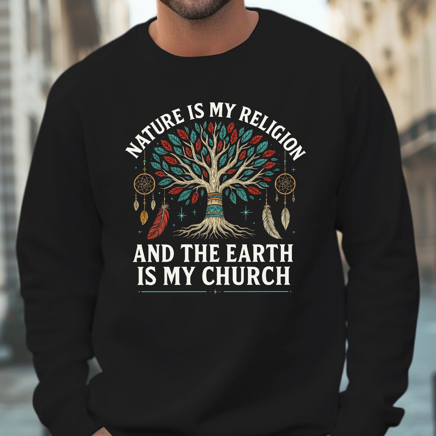 Nature Is My Religion Earth Is My Church Tree of Life Boho Unisex T-Shirt/T-Shirt V-Neck/Hoodie/Sweatshirt