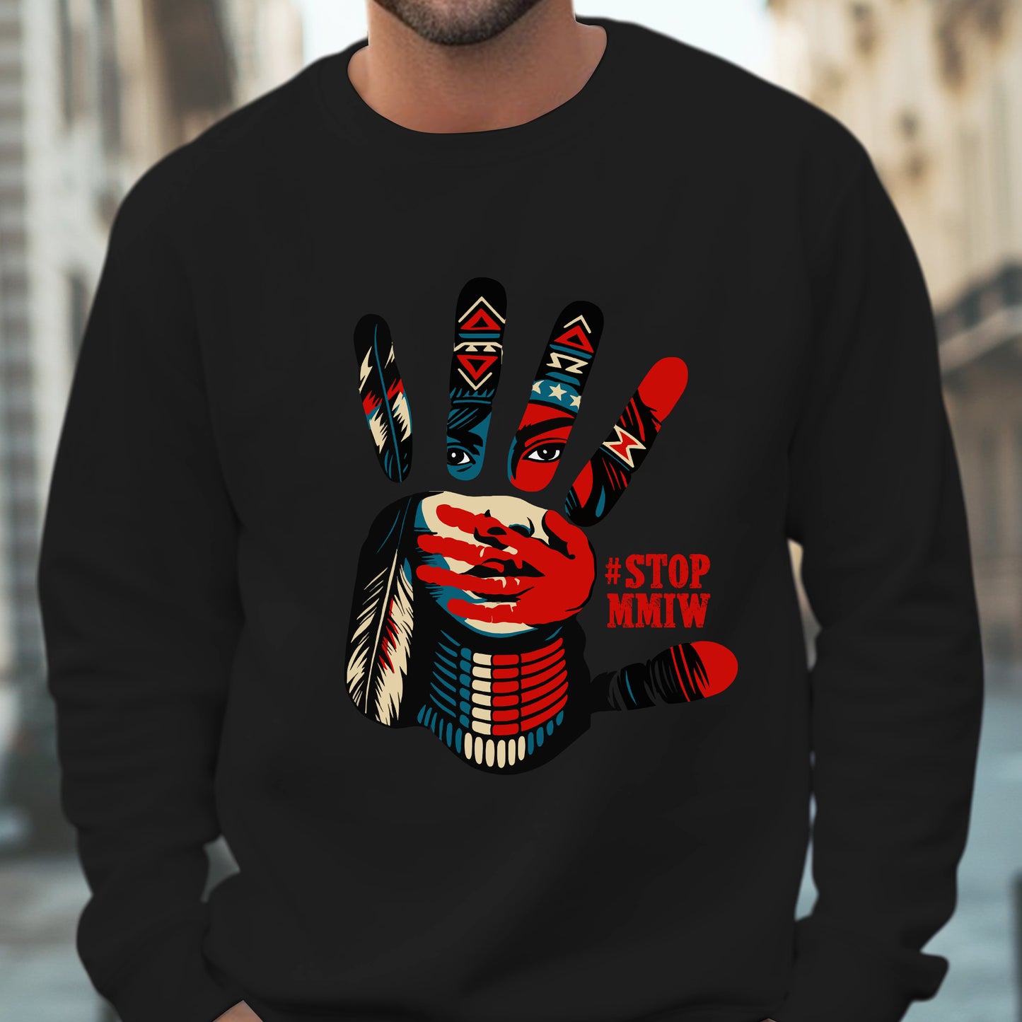 Stop Red Handprint - MMIW Unisex T-Shirt/Hoodie/V-Neck/Sweatshirt