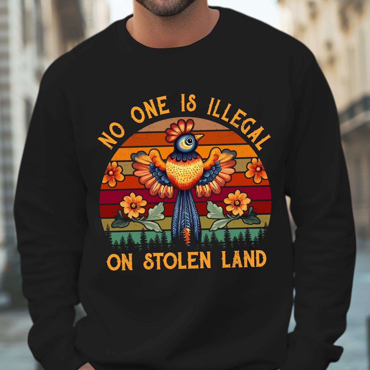 NO ONE IS ILLEGAL ON STOLEN LAND 25 - One sides - Unisex T-Shirt/T-Shirt V-Neck/Hoodie/Sweatshirt