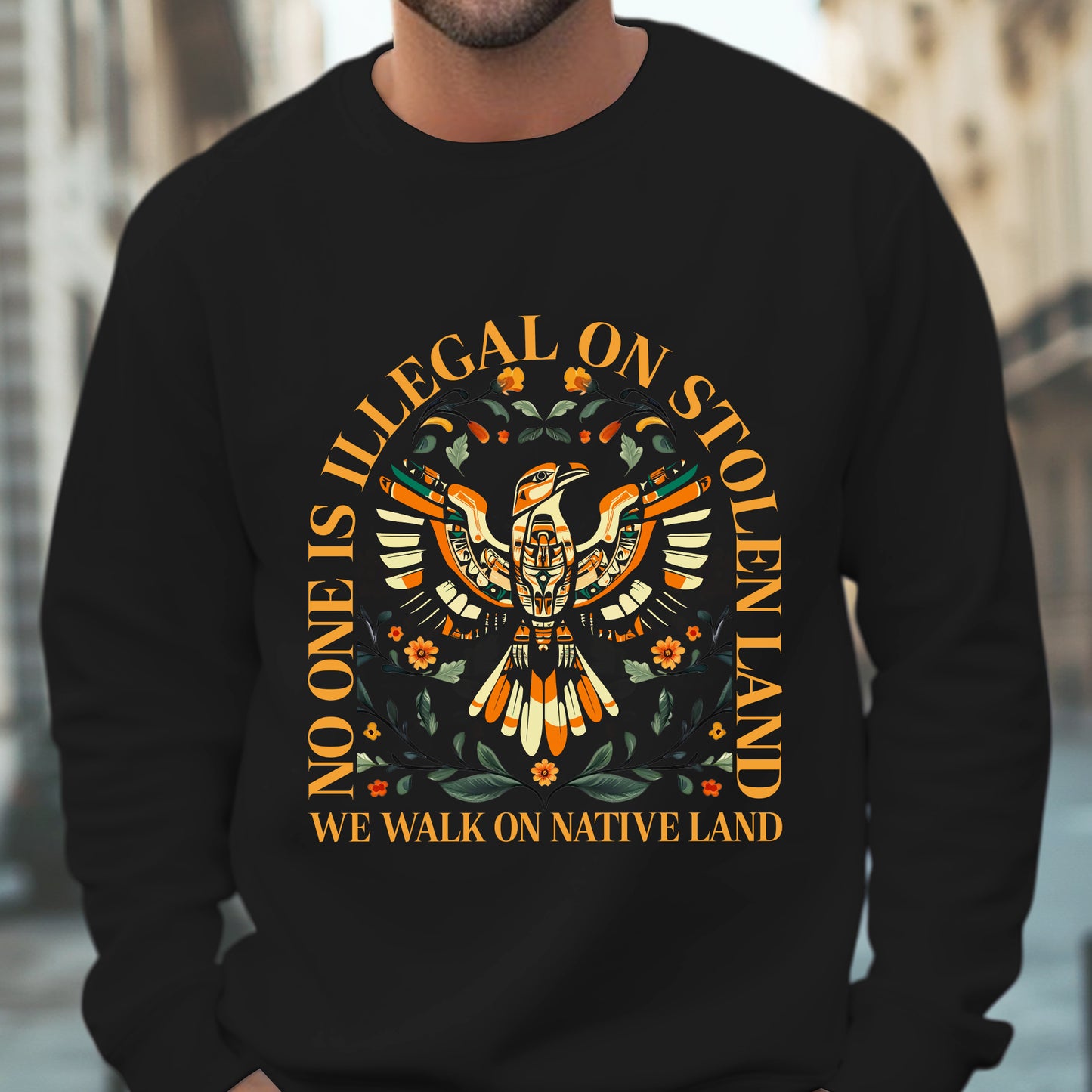 NO ONE IS ILLEGAL ON STOLEN LAND. WE WALK ON NATIVE LAND 23 - One sides - Unisex T-Shirt/T-Shirt V-Neck/Hoodie/Sweatshirt