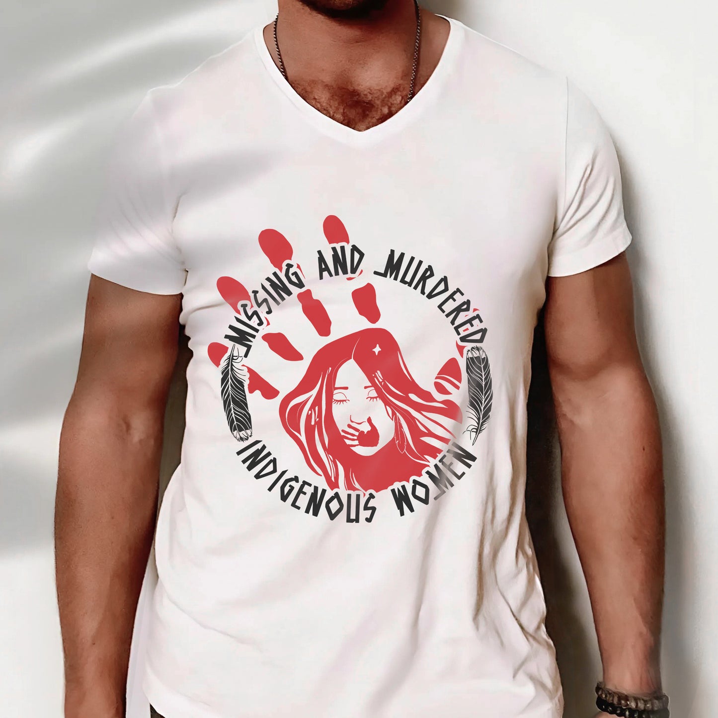Missing and Murdered Indigenous Women WC22 - Red Hand Unisex T-Shirt/T-Shirt V-Neck/Hoodie/Sweatshirt