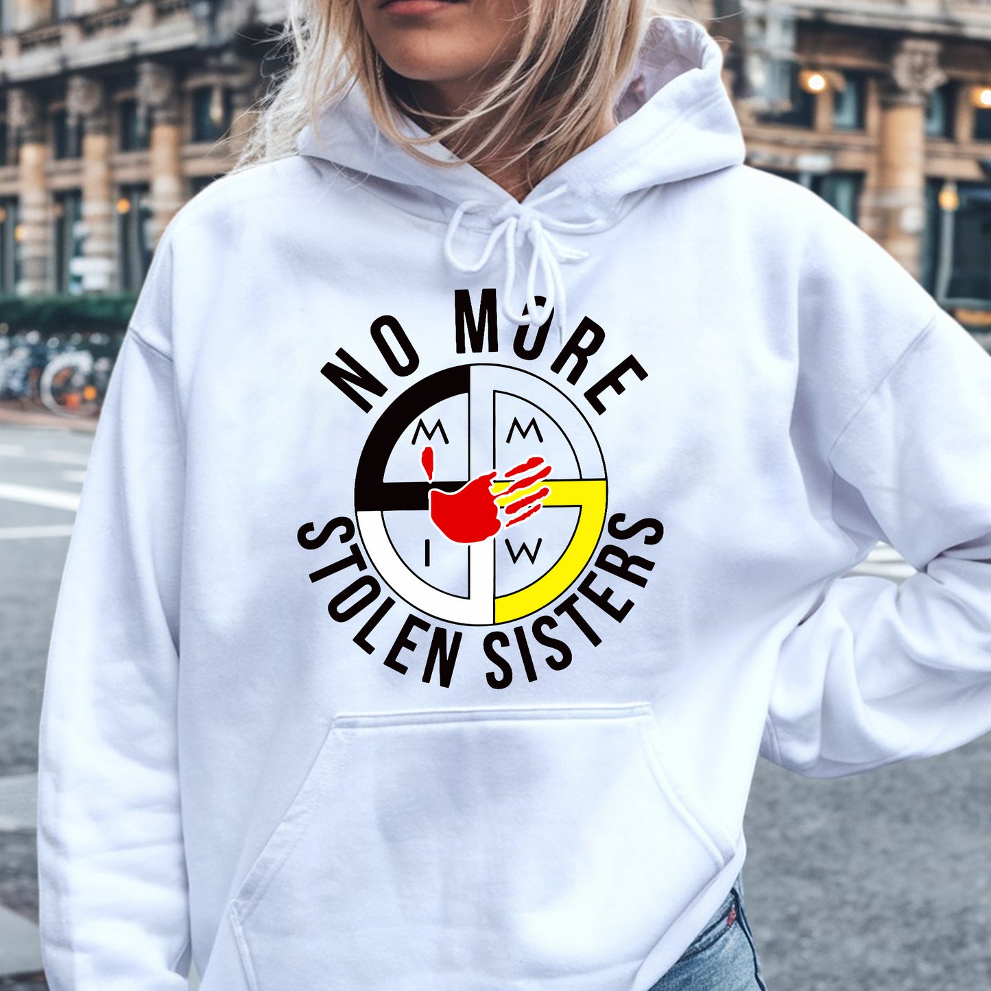 No More Stolen Sisters Red Hand - MMIW Unisex T-Shirt/Hoodie/V-Neck/Sweatshirt