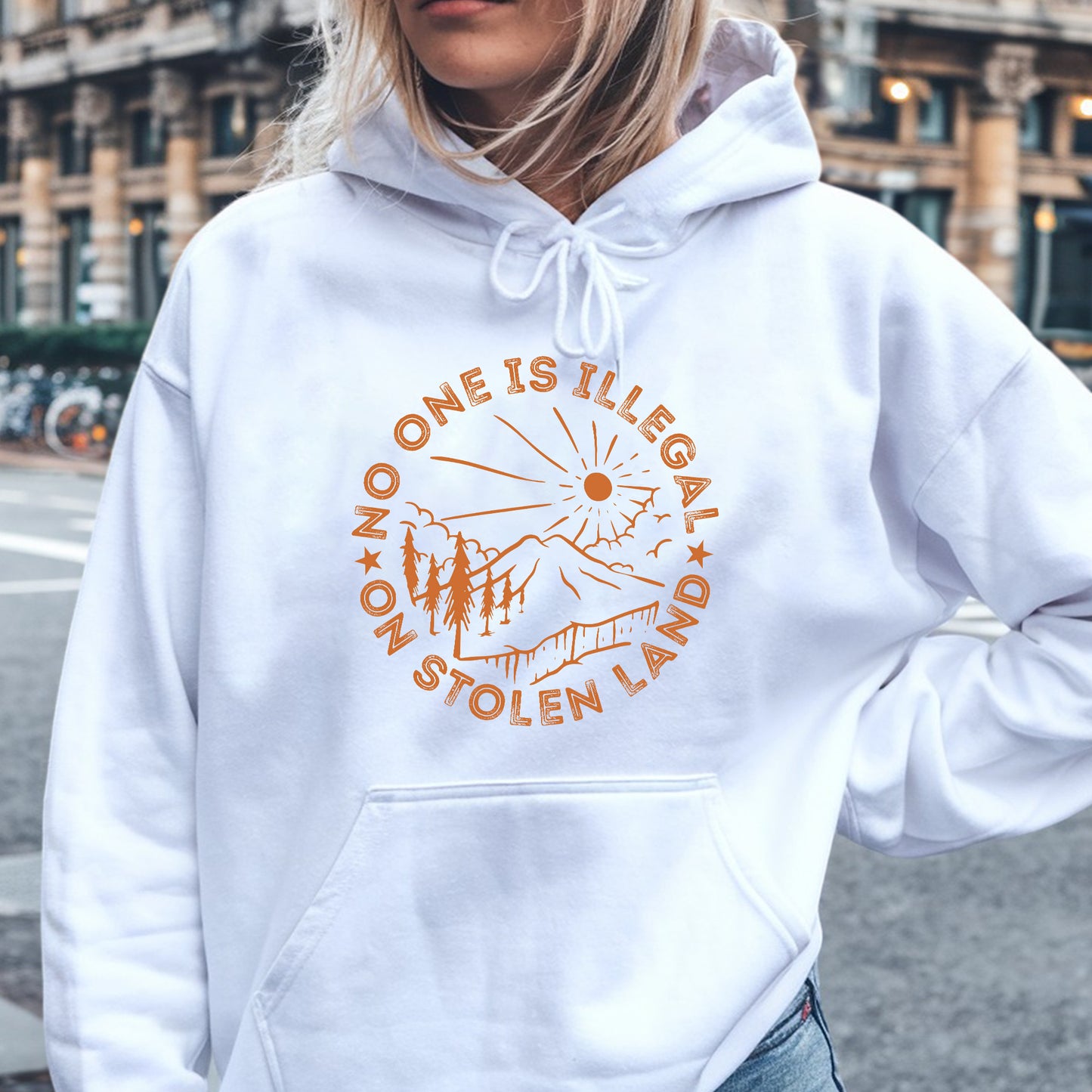 No One Is Illegal On Stolen Land Awareness Unisex T-Shirt/T-Shirt V-Neck/Hoodie/Sweatshirt
