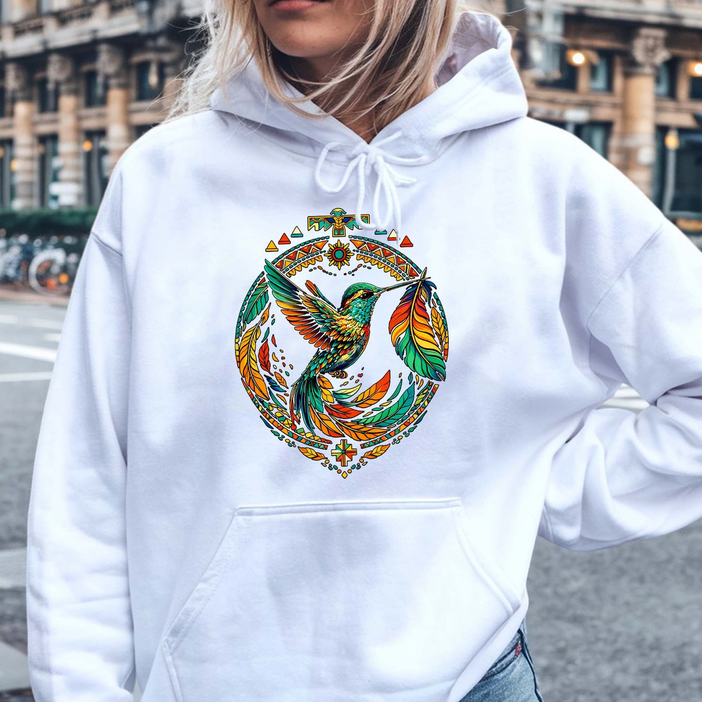 Sacred Hummingbird - Indigenous Native Art of Hope, Energy & Balance Unisex T-Shirt/T-Shirt V-Neck/Hoodie/Sweatshirt