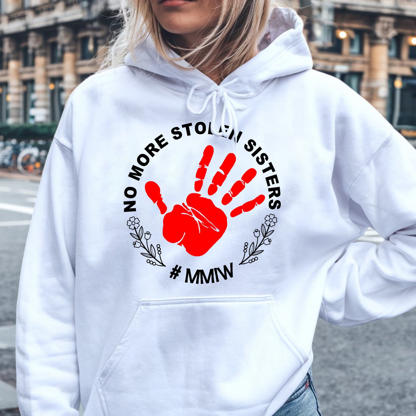 No More Stolen Sisters Red Hand - MMIW Unisex T-Shirt/Hoodie/V-Neck/Sweatshirt