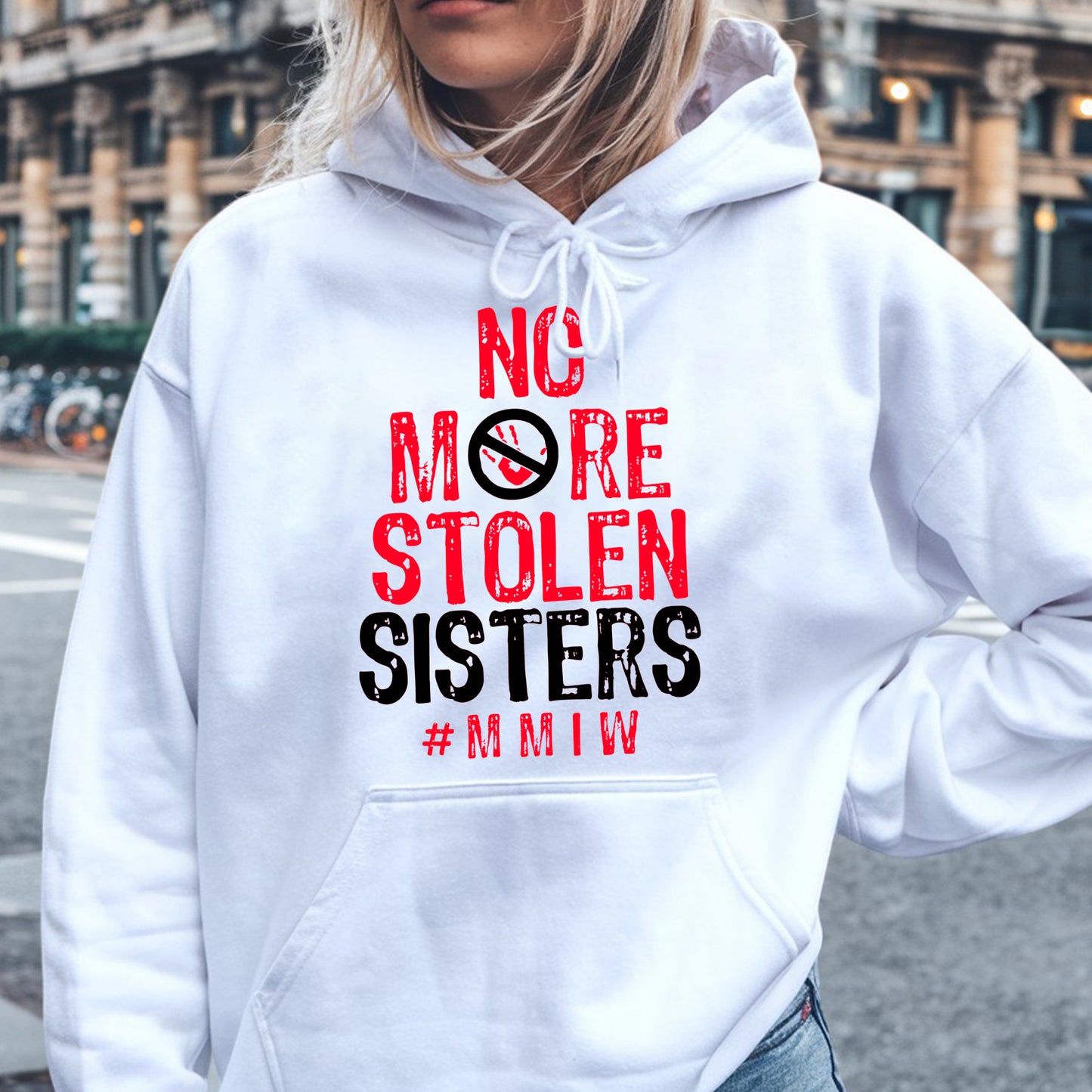 No More Stolen Sisters Red Hand - MMIW Unisex T-Shirt/Hoodie/V-Neck/Sweatshirt
