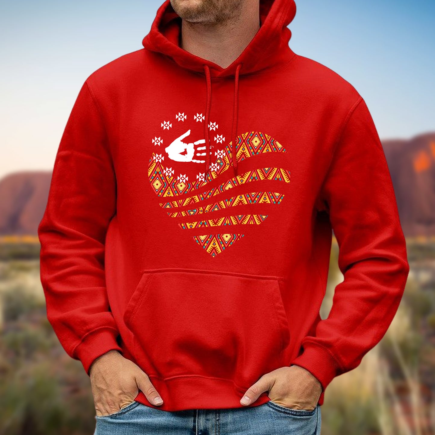 MMIW I Wear Red For My Sister Red Hand Together Heart Unisex T-Shirt/Hoodie/Sweatshirt