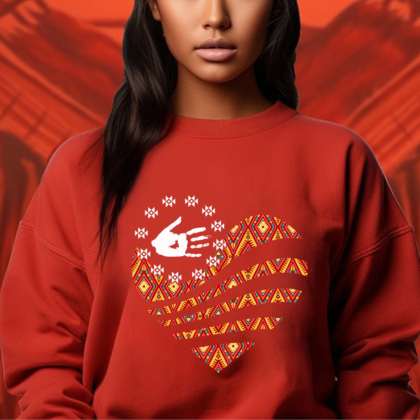 MMIW I Wear Red For My Sister Red Hand Together Heart Unisex T-Shirt/Hoodie/Sweatshirt