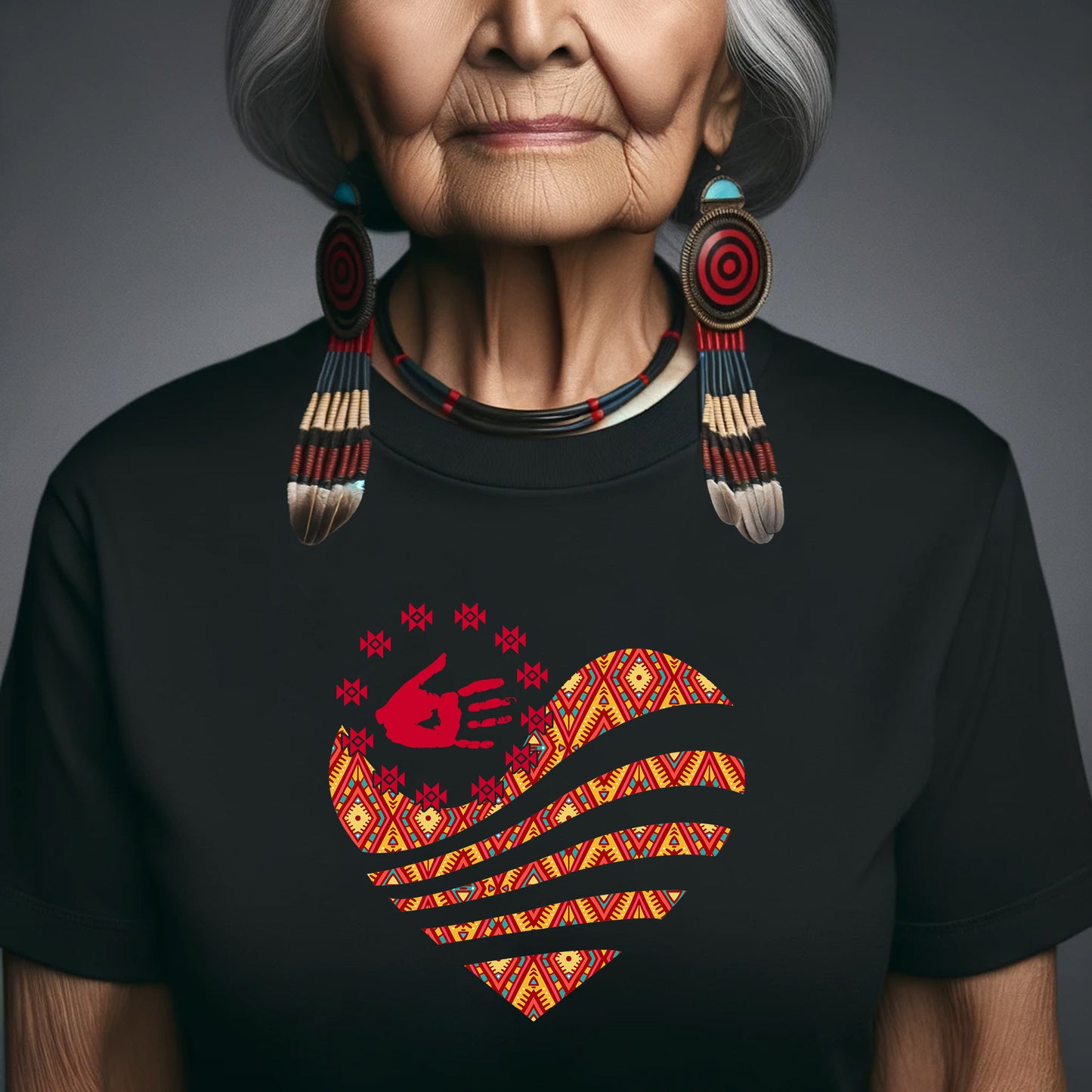 MMIW I Wear Red For My Sister Red Hand Together Heart Unisex T-Shirt/Hoodie/Sweatshirt