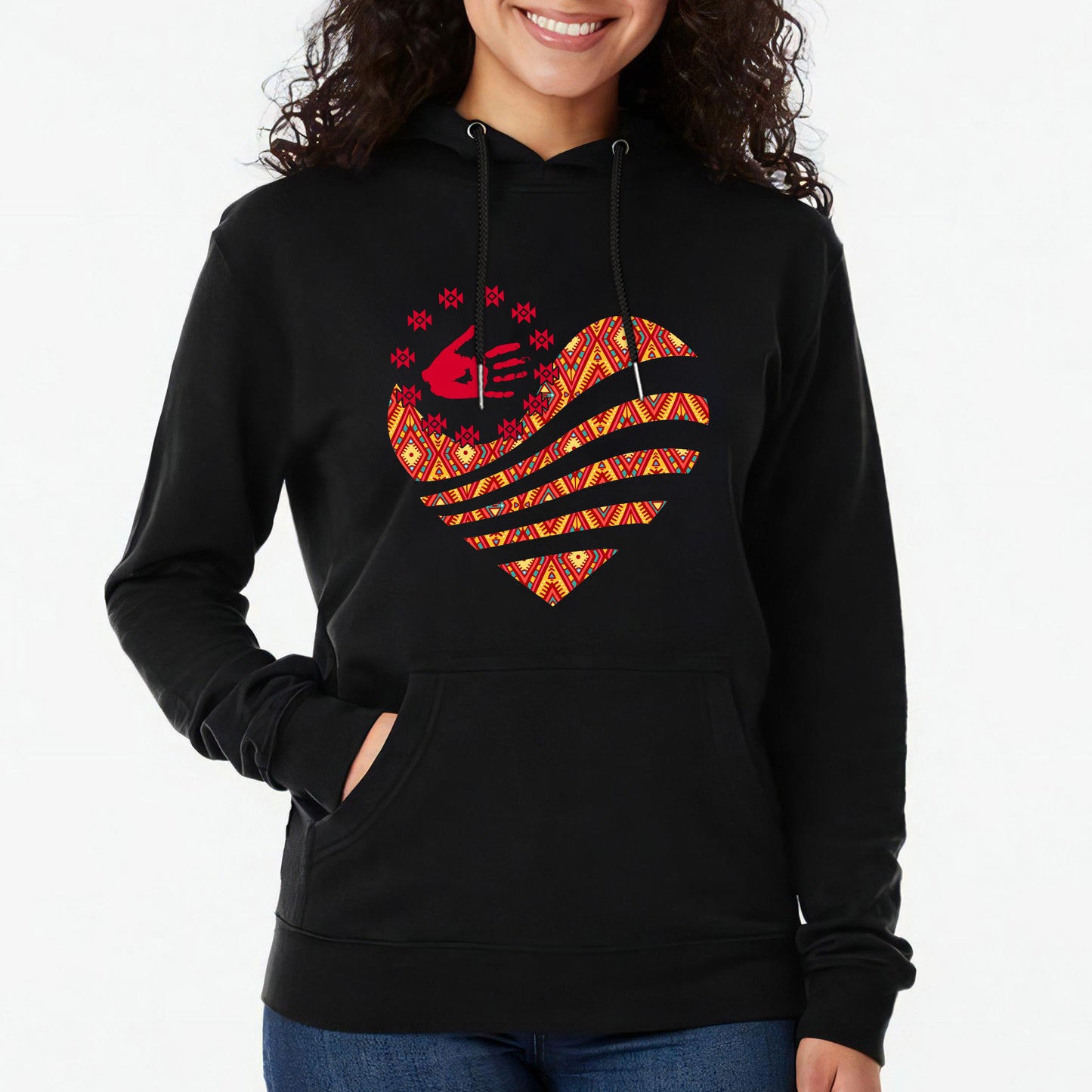 MMIW I Wear Red For My Sister Red Hand Together Heart Unisex T-Shirt/Hoodie/Sweatshirt