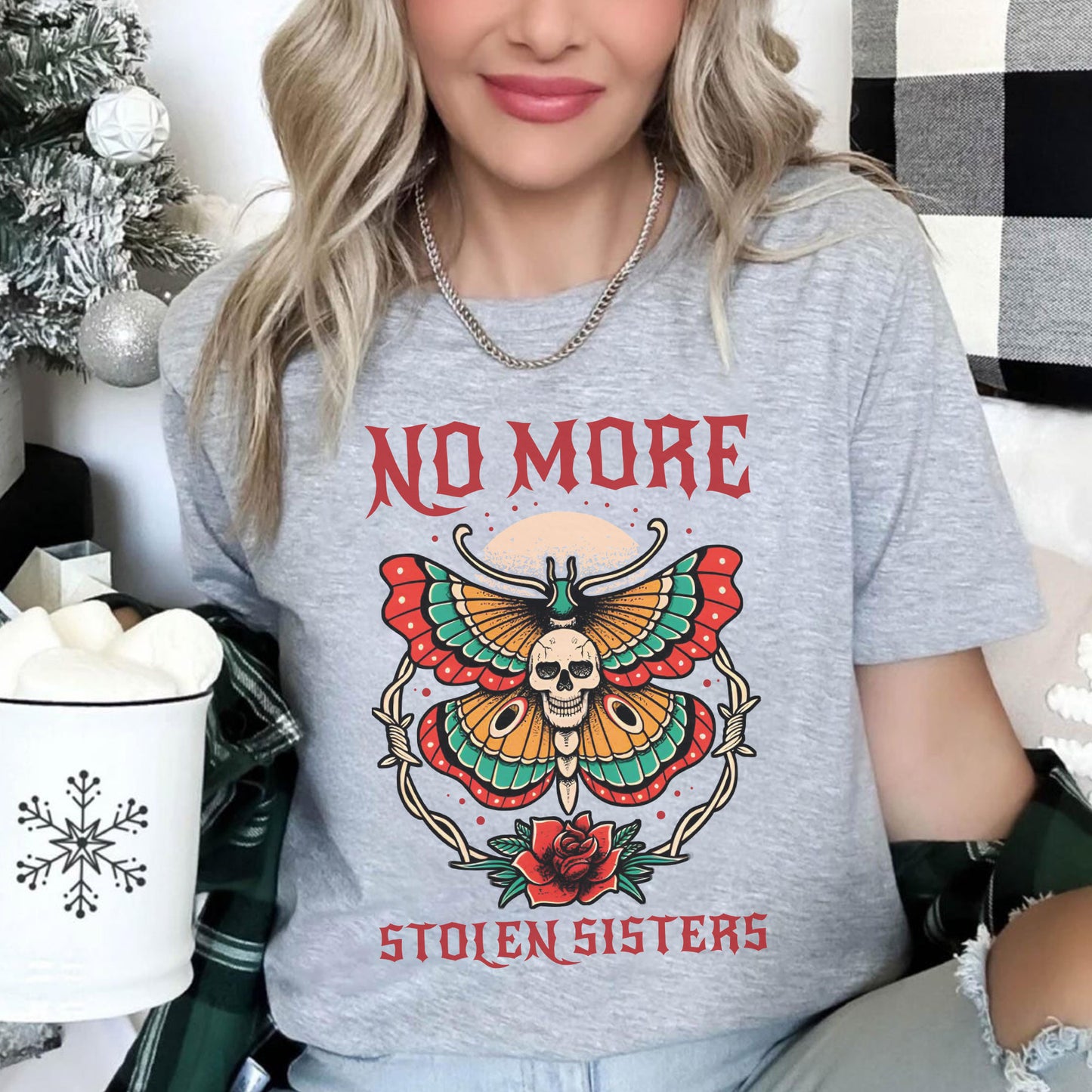No More Stolen Sisters Butterfly Skun - MMIW Unisex T-Shirt/Hoodie/V-Neck/Sweatshirt