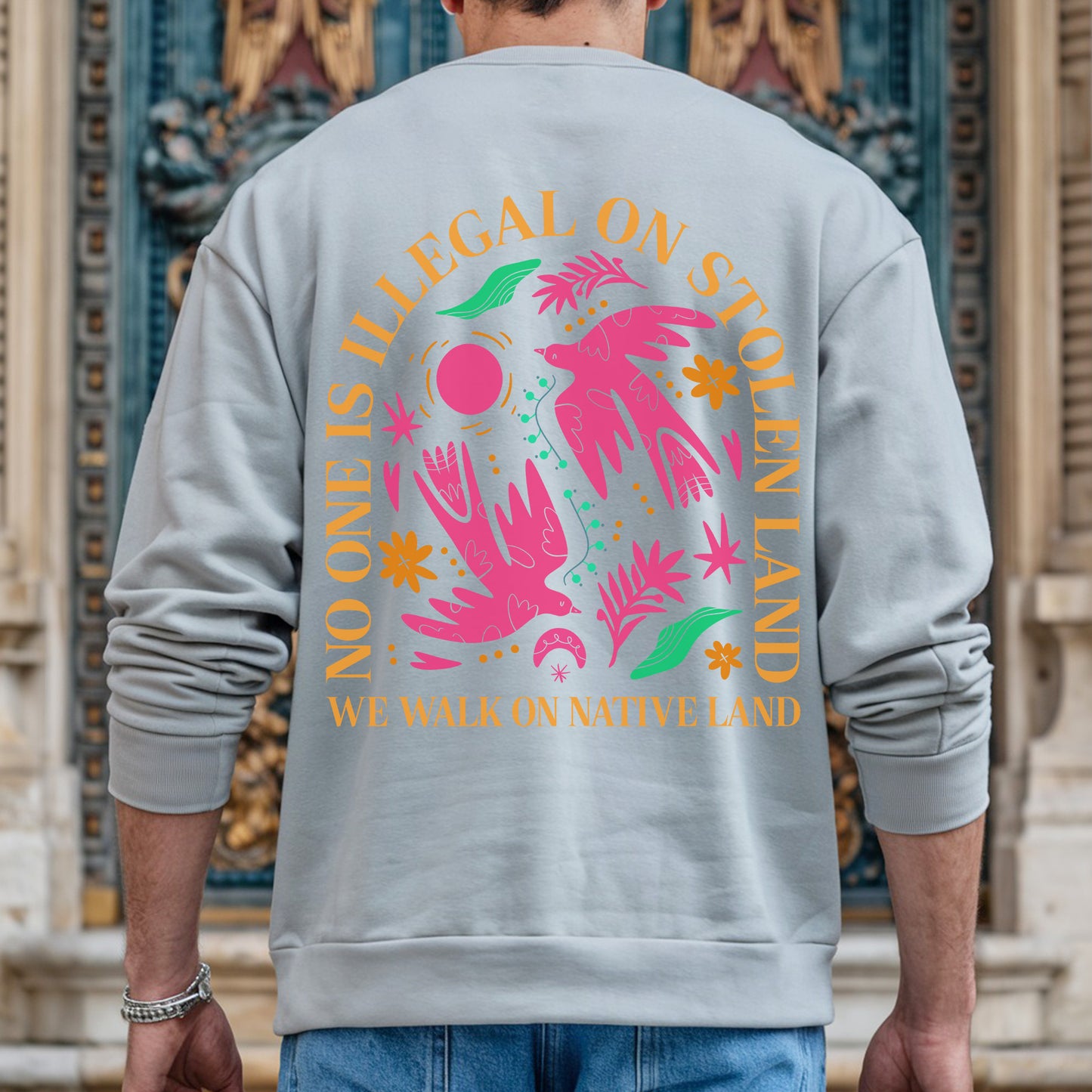 NO ONE IS ILLEGAL ON STOLEN LAND. WE WALK ON NATIVE LAND - One sides - Unisex T-Shirt/Hoodie/Sweatshirt