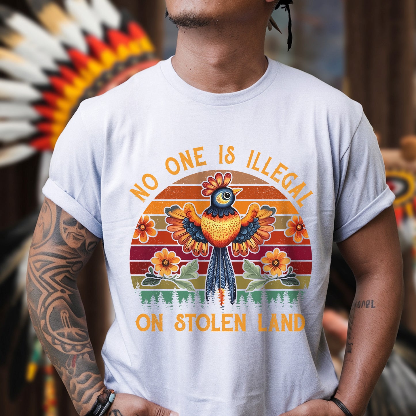 NO ONE IS ILLEGAL ON STOLEN LAND 25 - One sides - Unisex T-Shirt/T-Shirt V-Neck/Hoodie/Sweatshirt