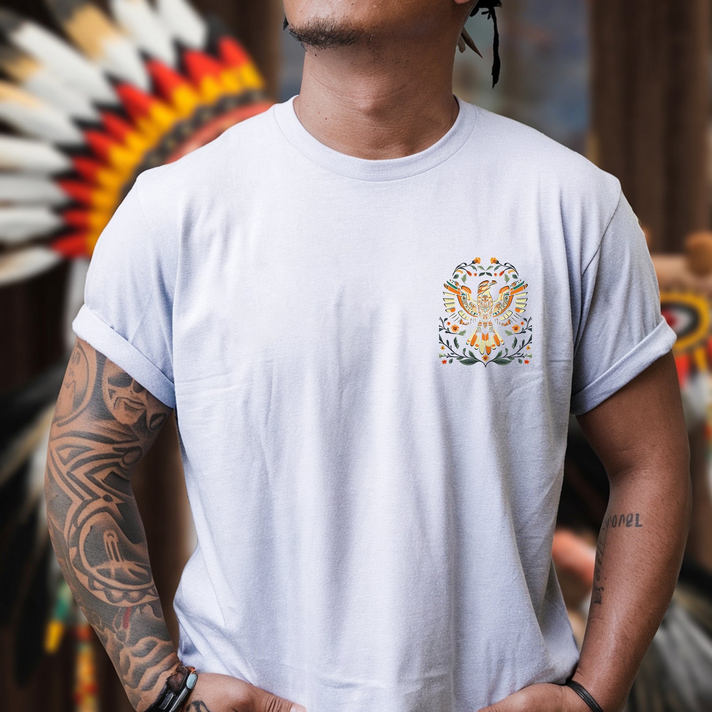 NO ONE IS ILLEGAL ON STOLEN LAND. WE WALK ON NATIVE LAND 23 - Two sides - Unisex T-Shirt/T-Shirt V-Neck/Hoodie/Sweatshirt