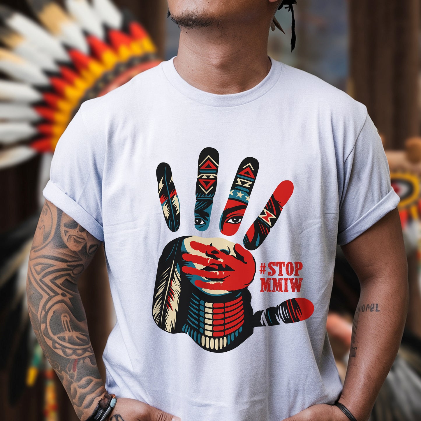 Stop Red Handprint - MMIW Unisex T-Shirt/Hoodie/V-Neck/Sweatshirt